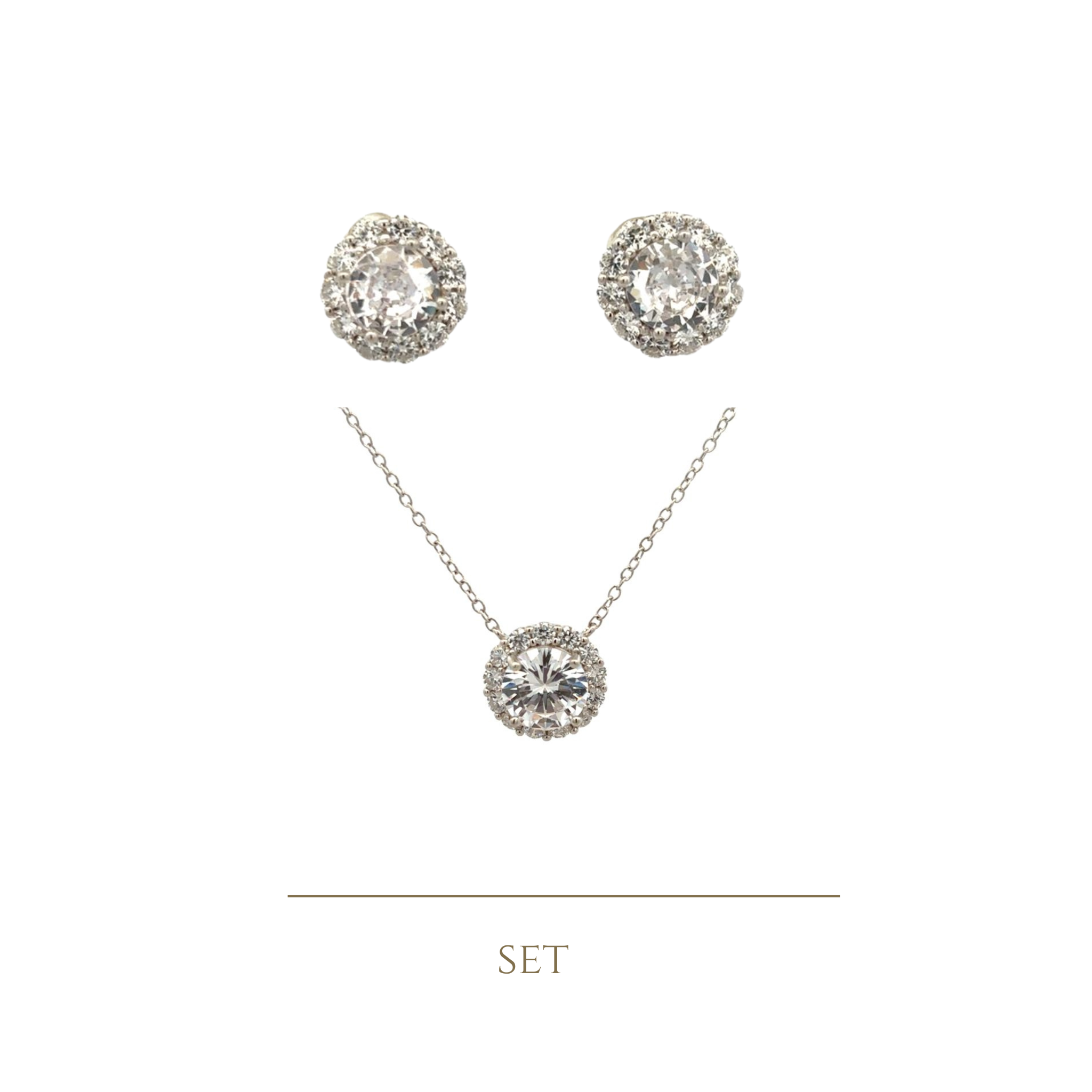 925SS ROUND FLOWER CZ SET