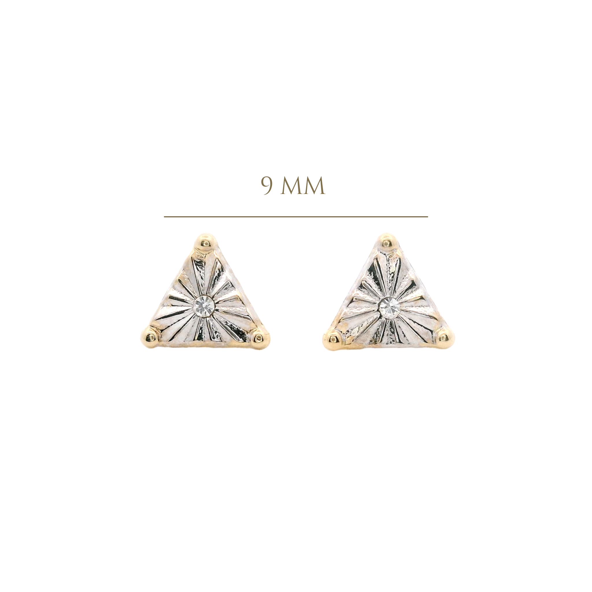 14KYW TEXTURE TRIANGLE EARRINGS