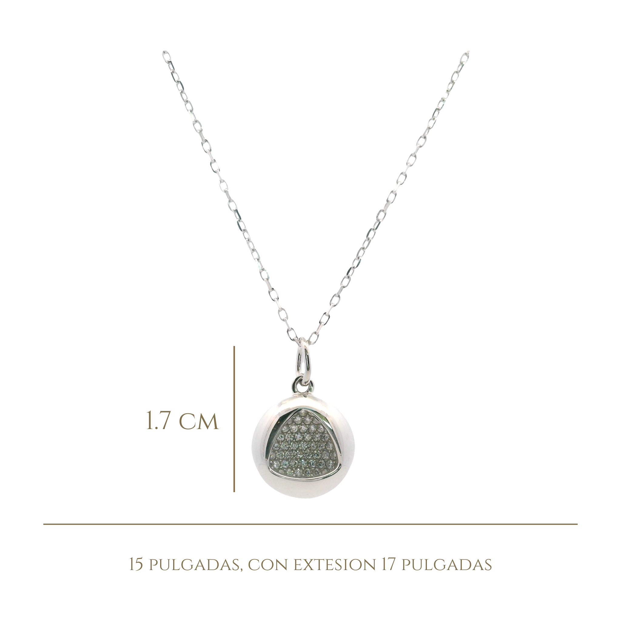 925SL CIRCLE DOME WITH TRANGLE NECKLACE