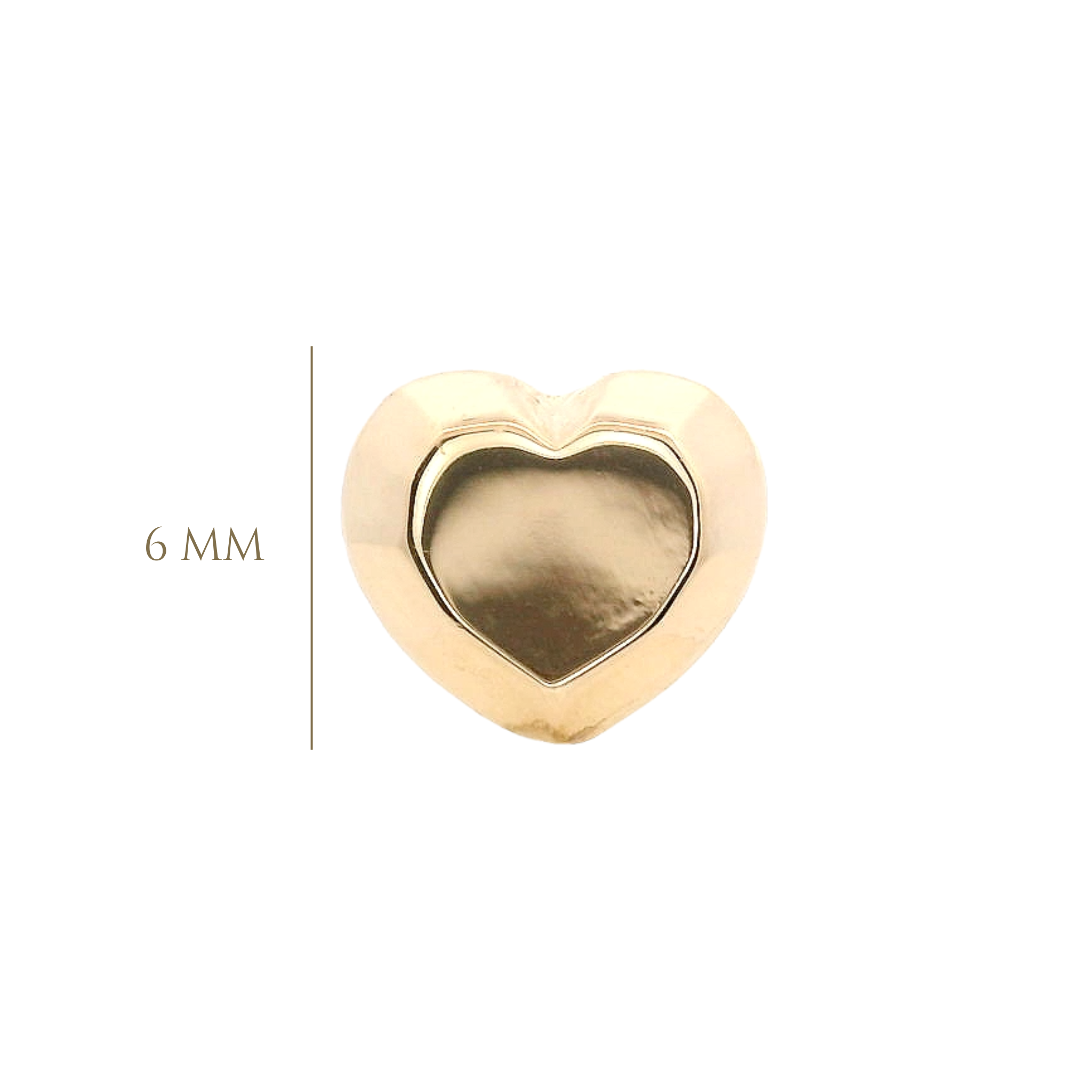 PIERCING FACETED HEART IN 14KT YELLOW GOLD