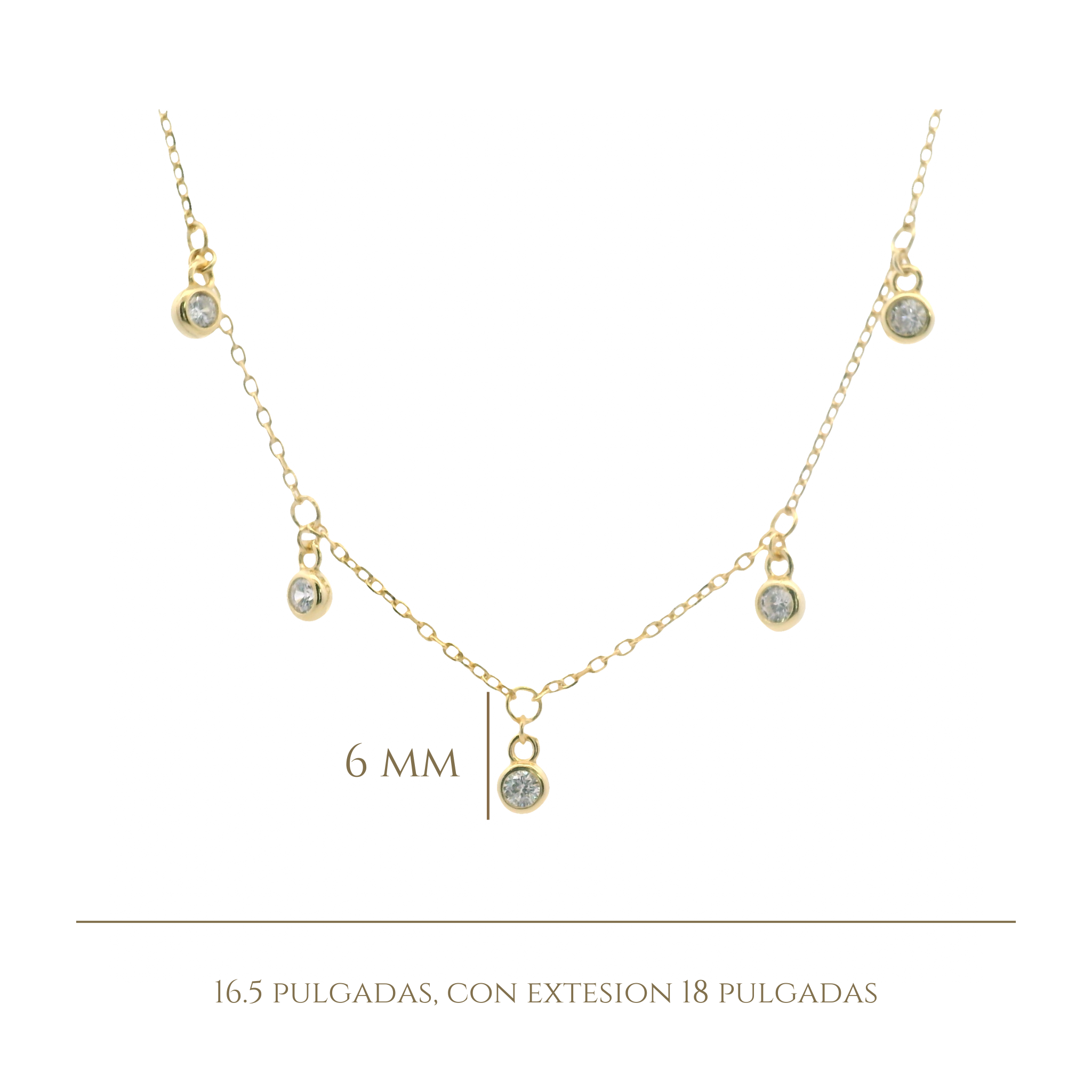 925YG STATION MINI BEZEL CZ NECKLACE