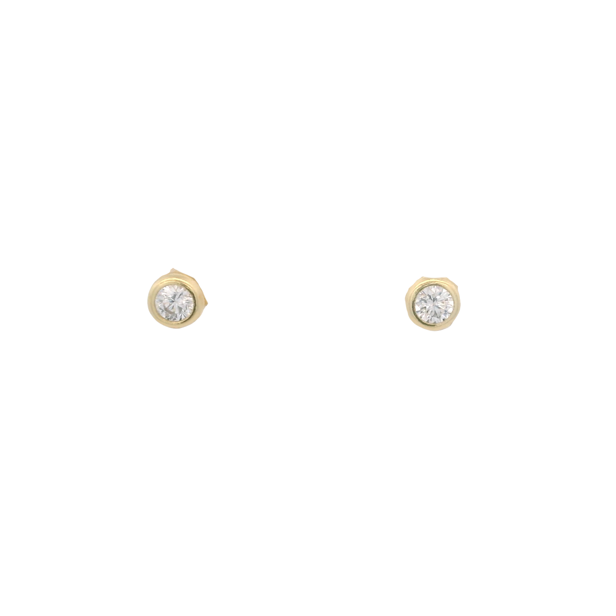 925YG MINI BEZEL CZ STUD EARRINGS