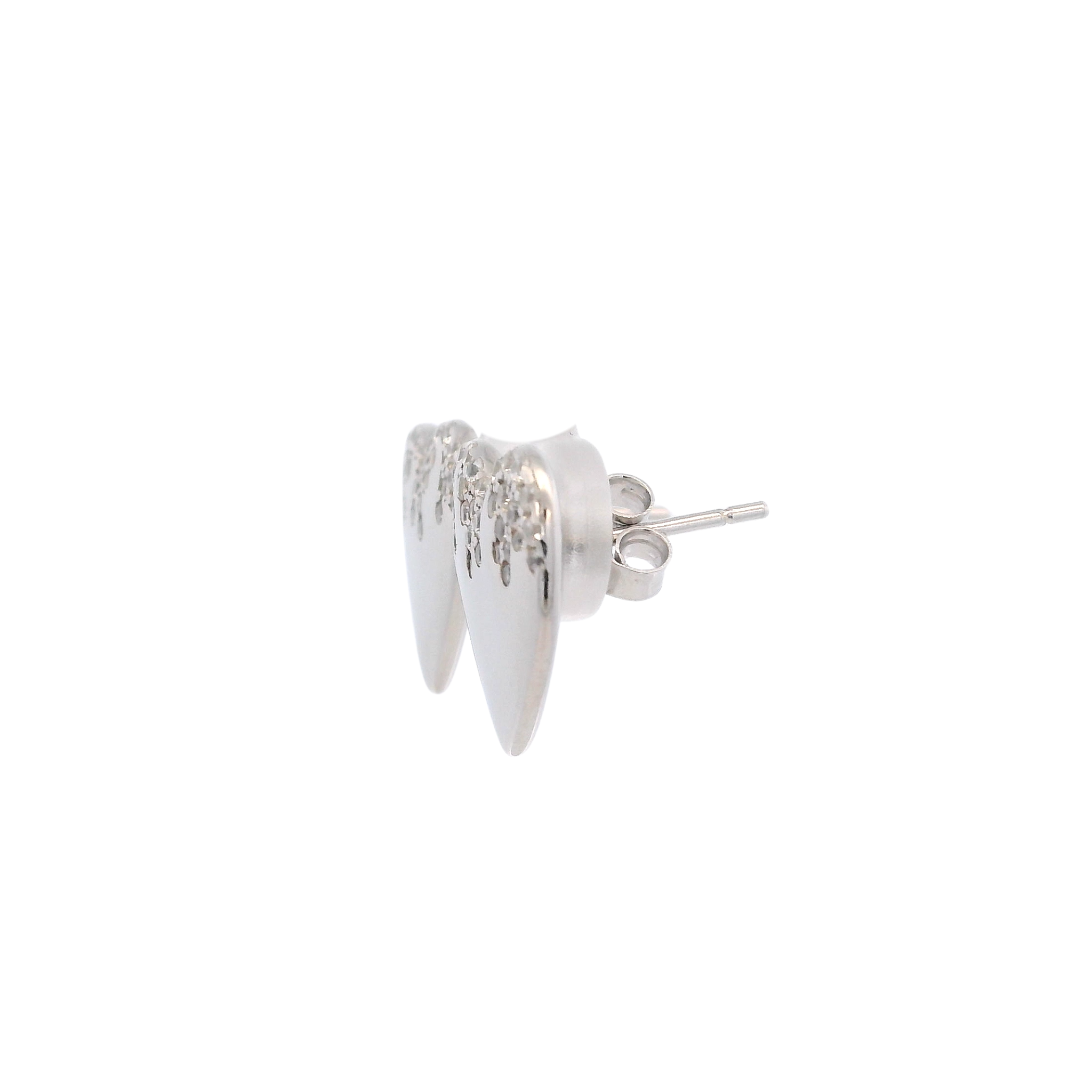 925SL HEART SMOOTH CZ EARRINGS