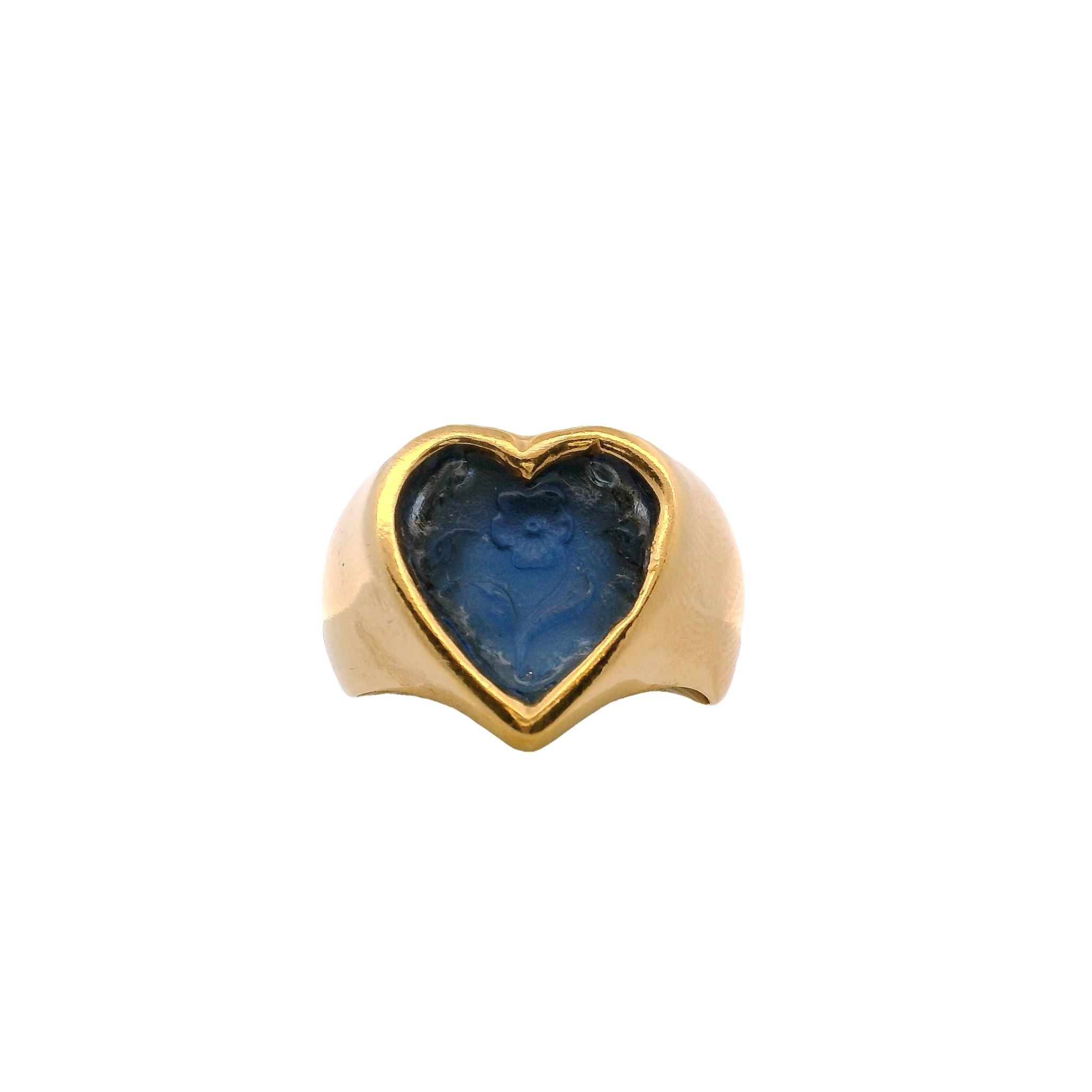 925GG HEART AND FLOWER SKY BLUE RING T7