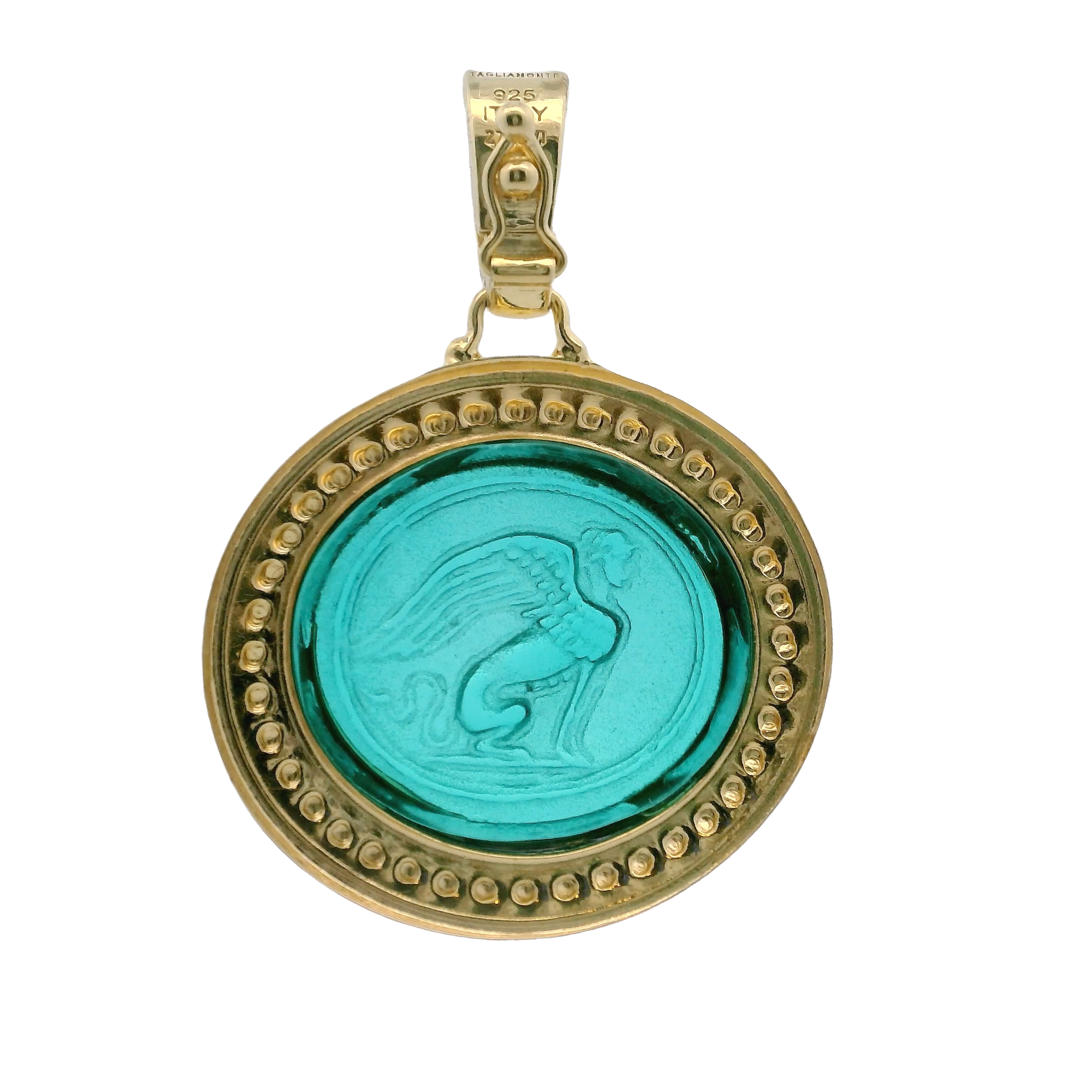 925GG VENETIAN GLASS VERDE CHIMERA PENDANT