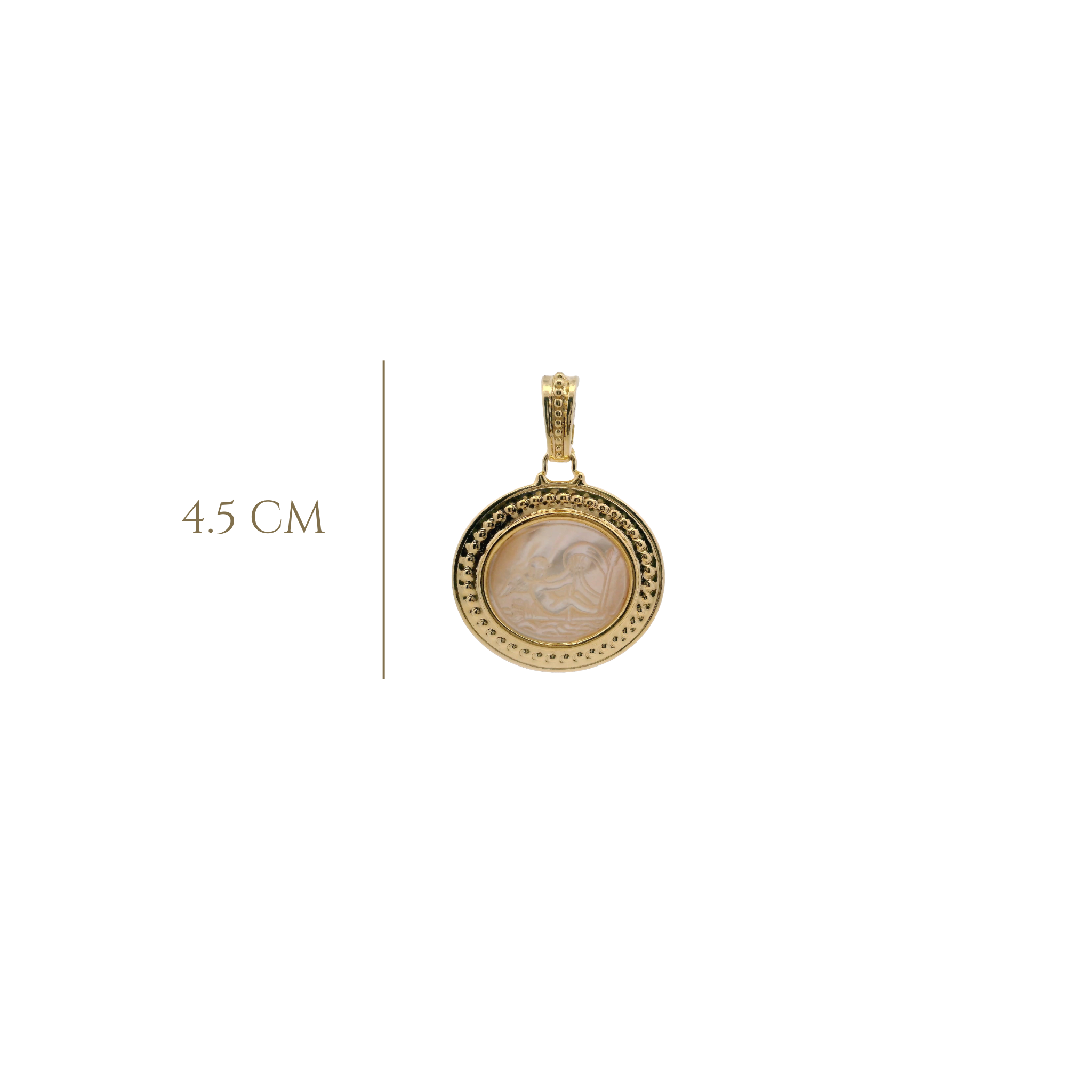 925GG PUTTO CON VELA OR CHIMERA MOP PENDANT