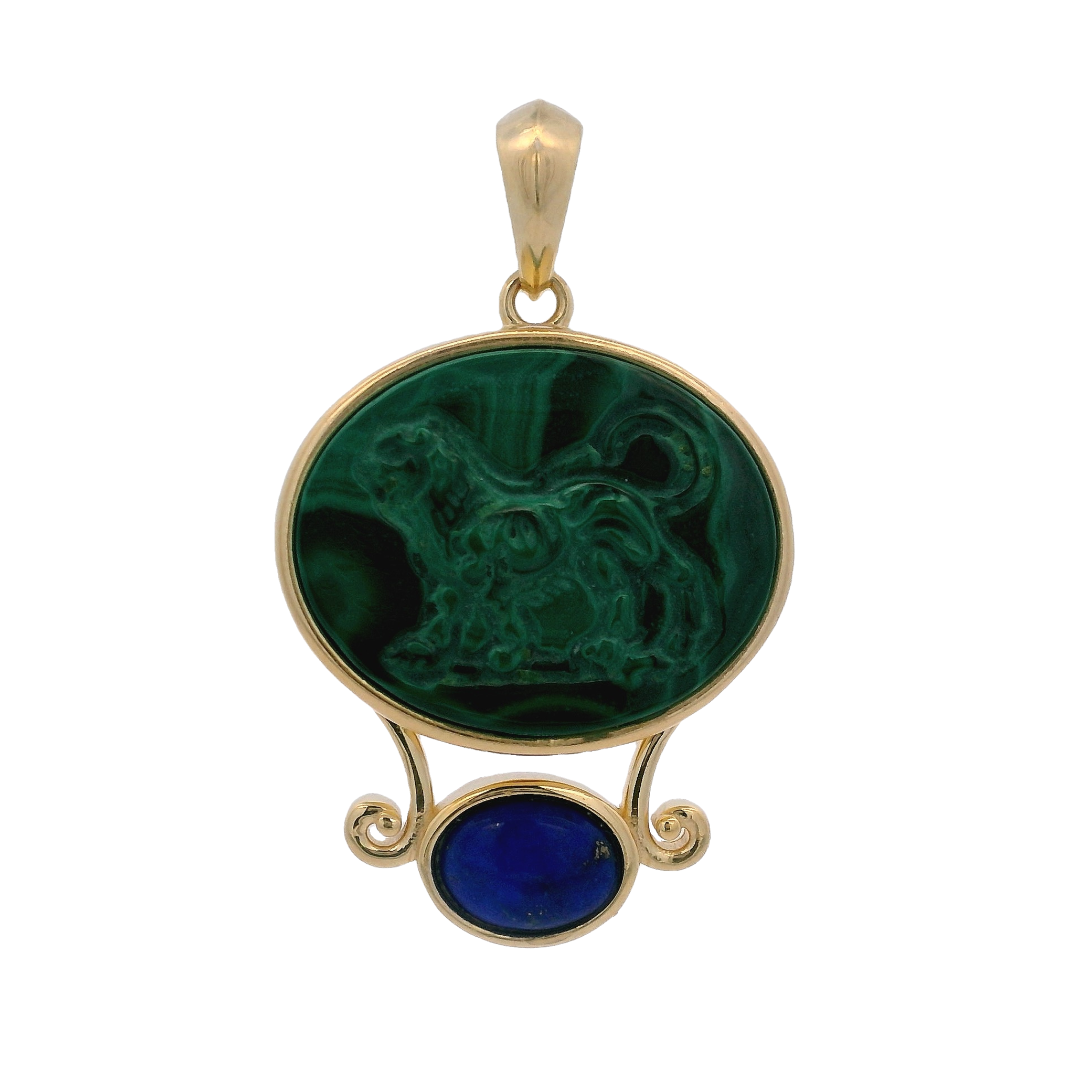 925GG CHIMERA GREEN AND LAPIS LAZULI PENDANT