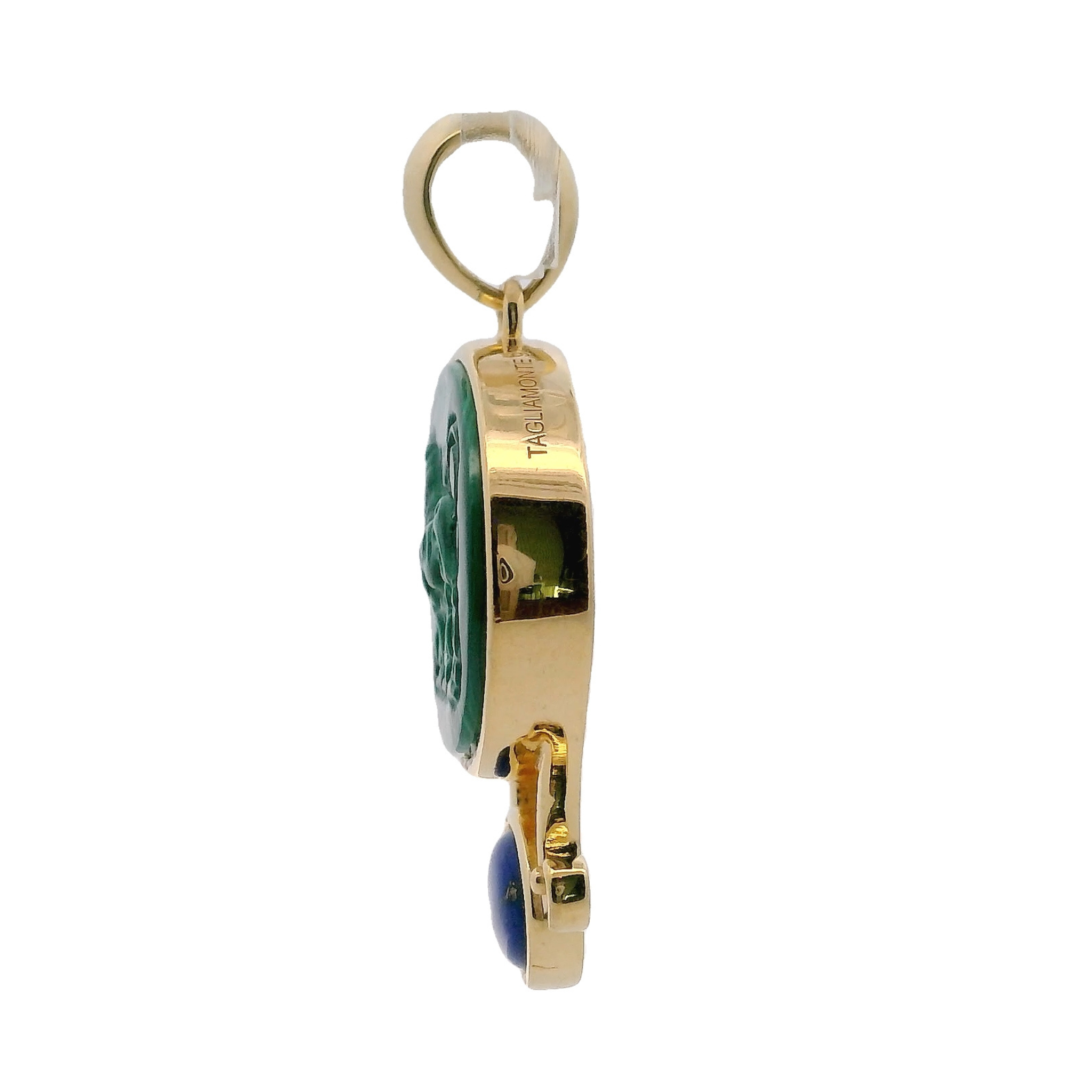 925GG CHIMERA GREEN AND LAPIS LAZULI PENDANT