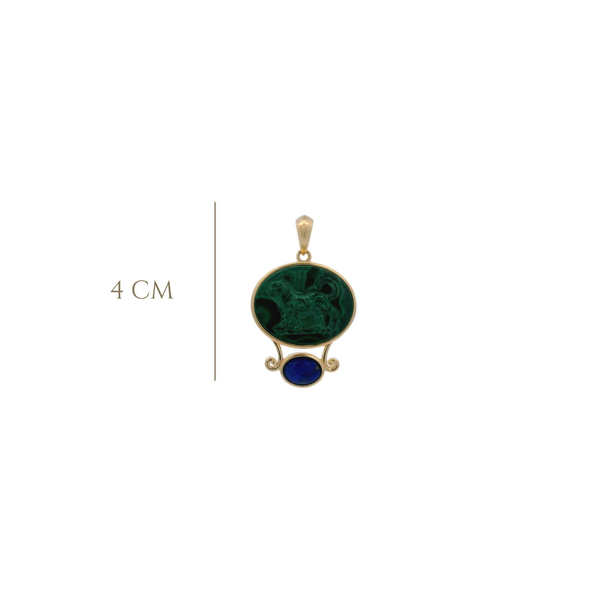 925GG CHIMERA GREEN AND LAPIS LAZULI PENDANT