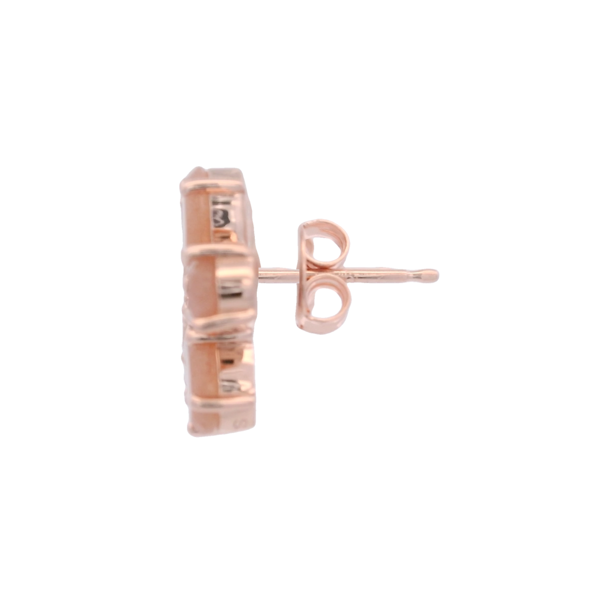 925RG FLOWER 14MM MOONSTONE CENTER GARNET EARRINGS