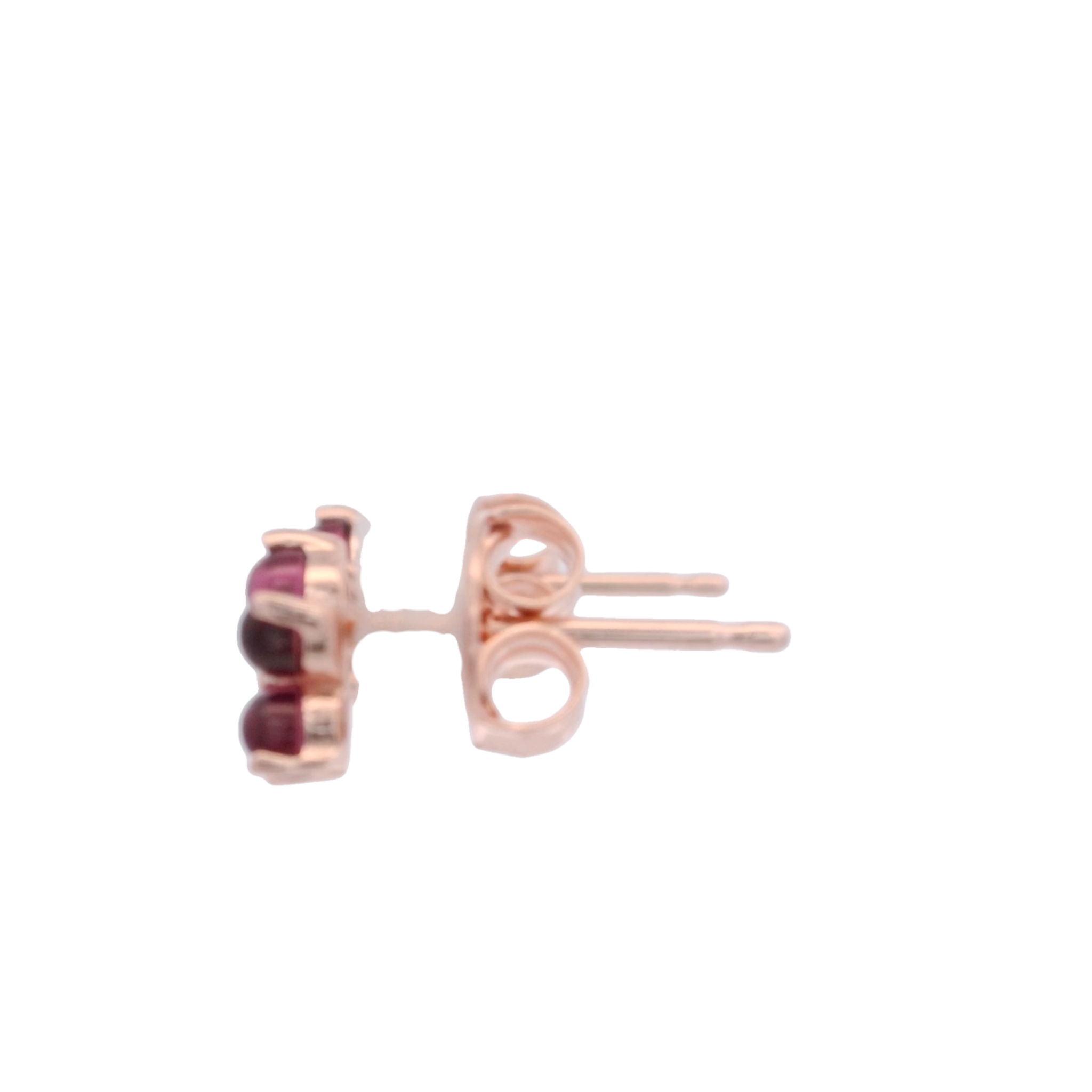 925RG FLOWER 6MM GARNET CENTER AMETHYST EARRINGS