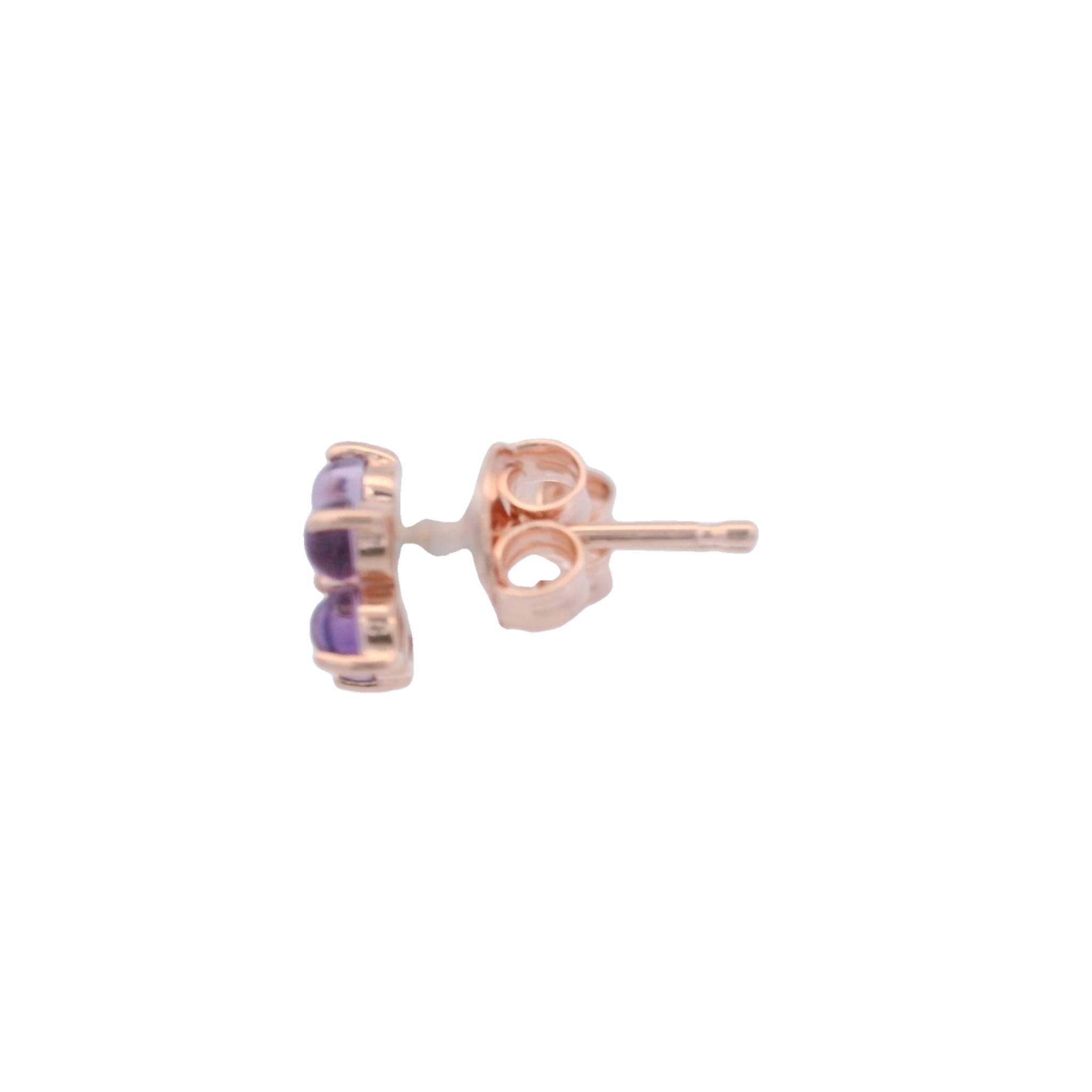 925RG FLOWER 8MM AMETHYST CENTER GARNET EARRINGS
