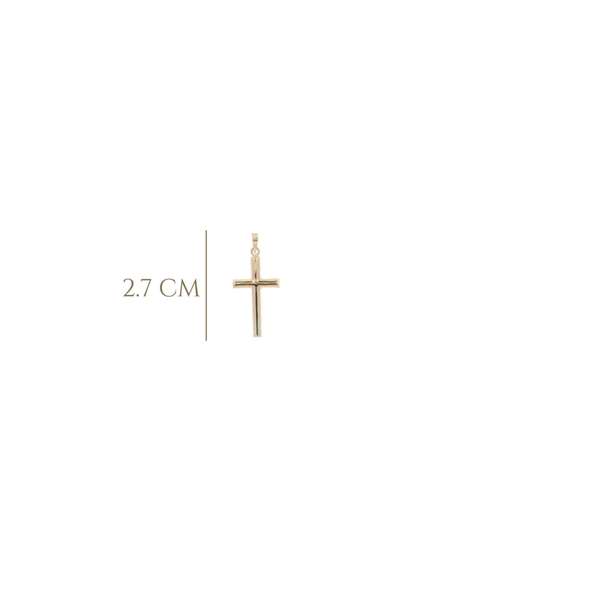14KY FLAT CROSS 12.5X22MM PENDANT