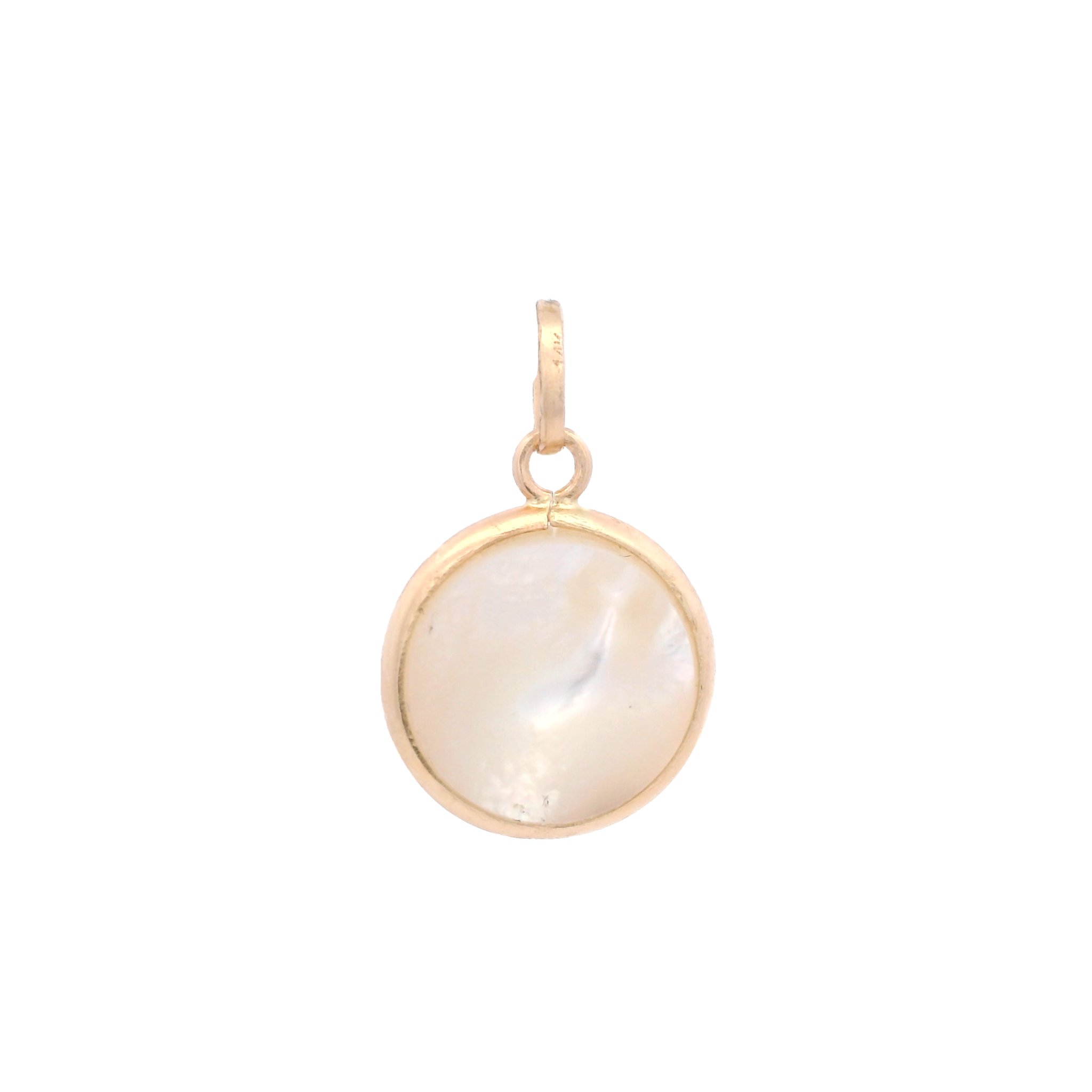 14KY VIRGIN NACAR SHELL 10MM MEDAL