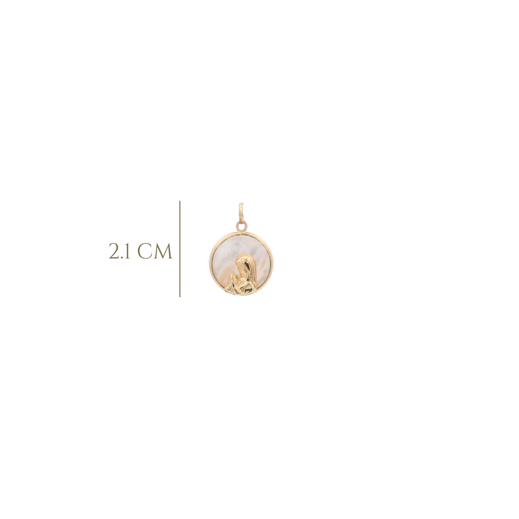 14KY VIRGIN NACAR SHELL 14MM MEDAL