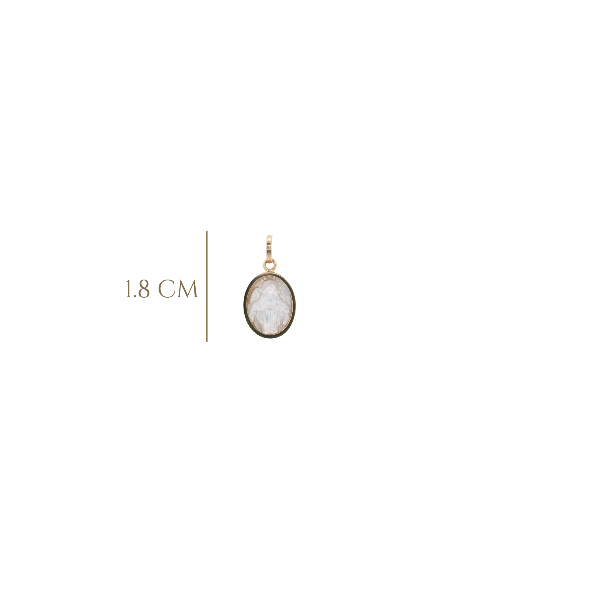 14KY MIRACULOS VIRGIN OVAL 9X12MM MEDAL