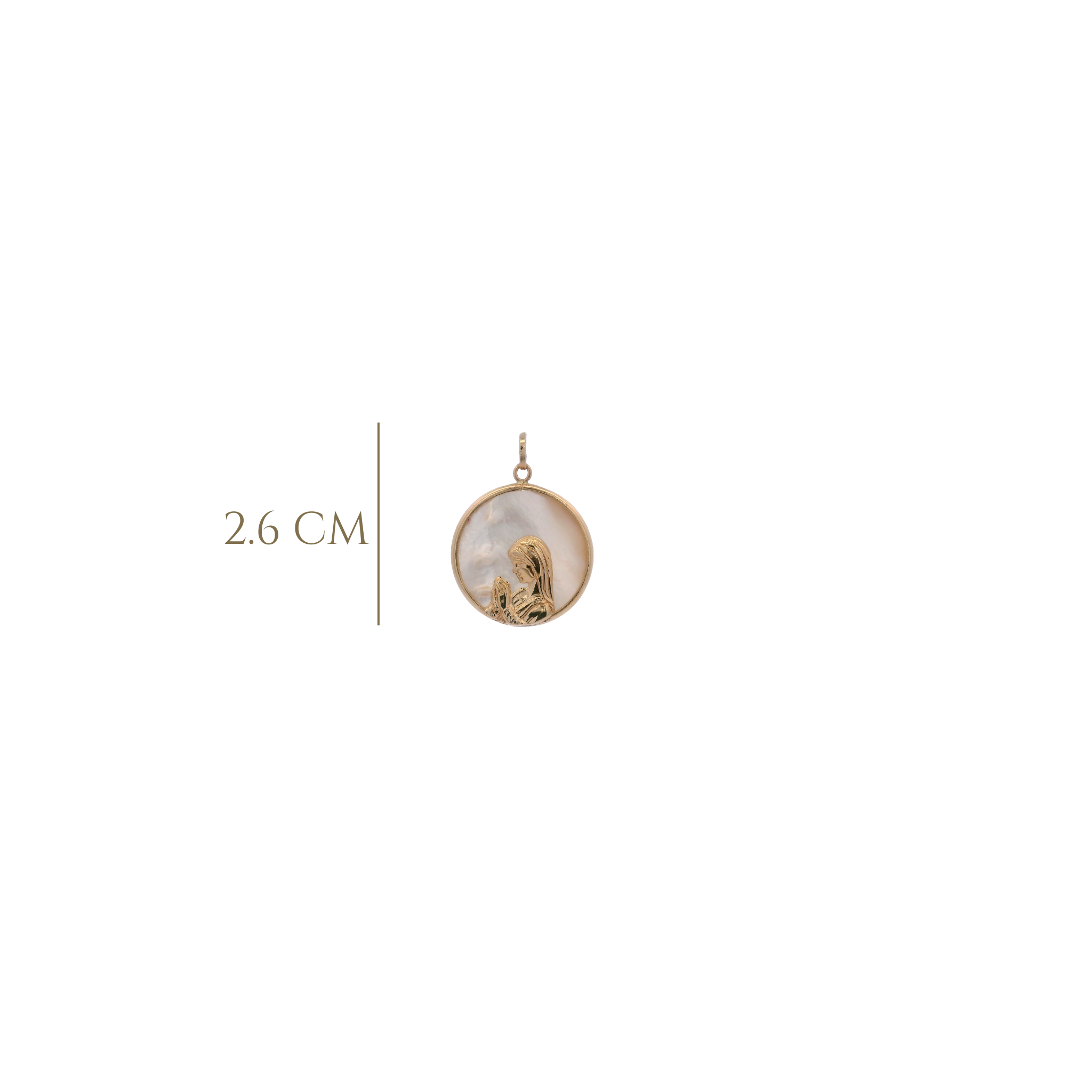14KY VIRGIN NACAR SHELL 18MM MEDAL