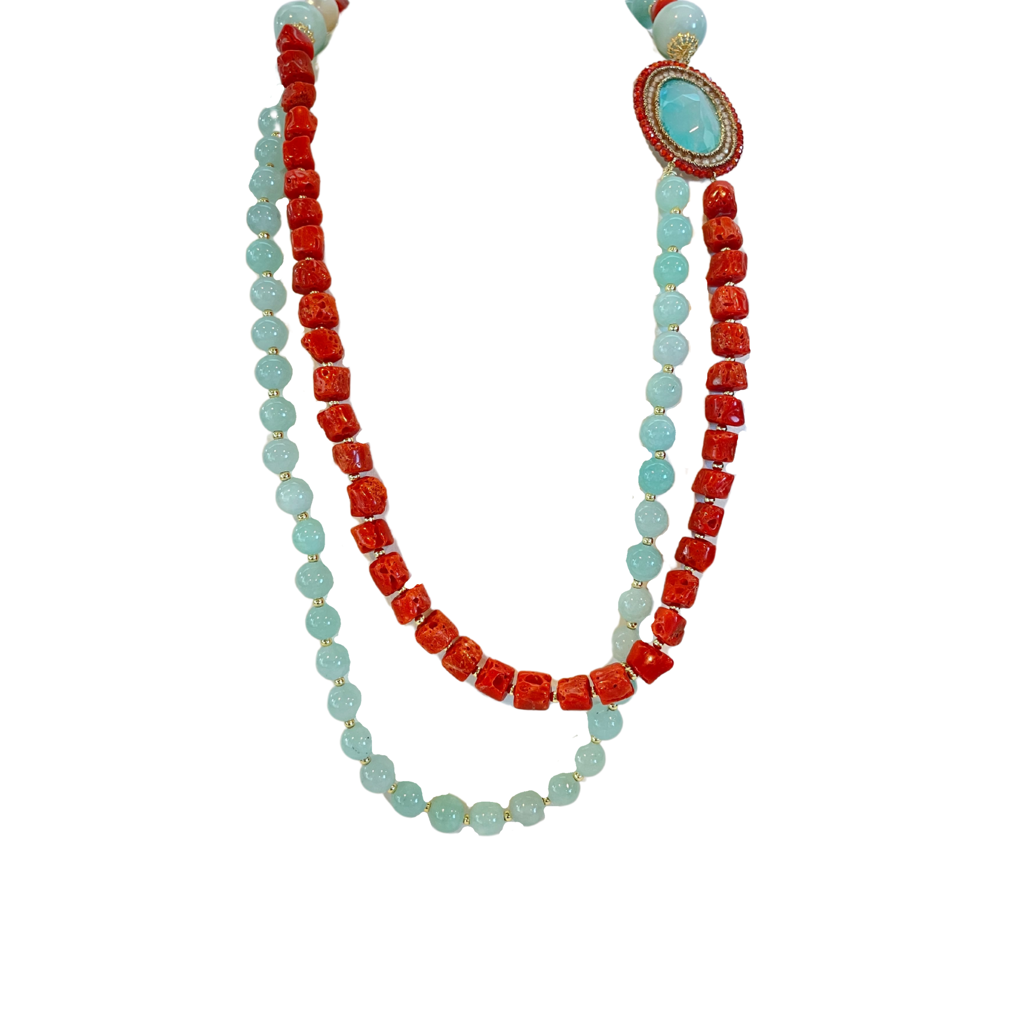 925GG FLAT CALLO GIADA PERLA NECKLACE