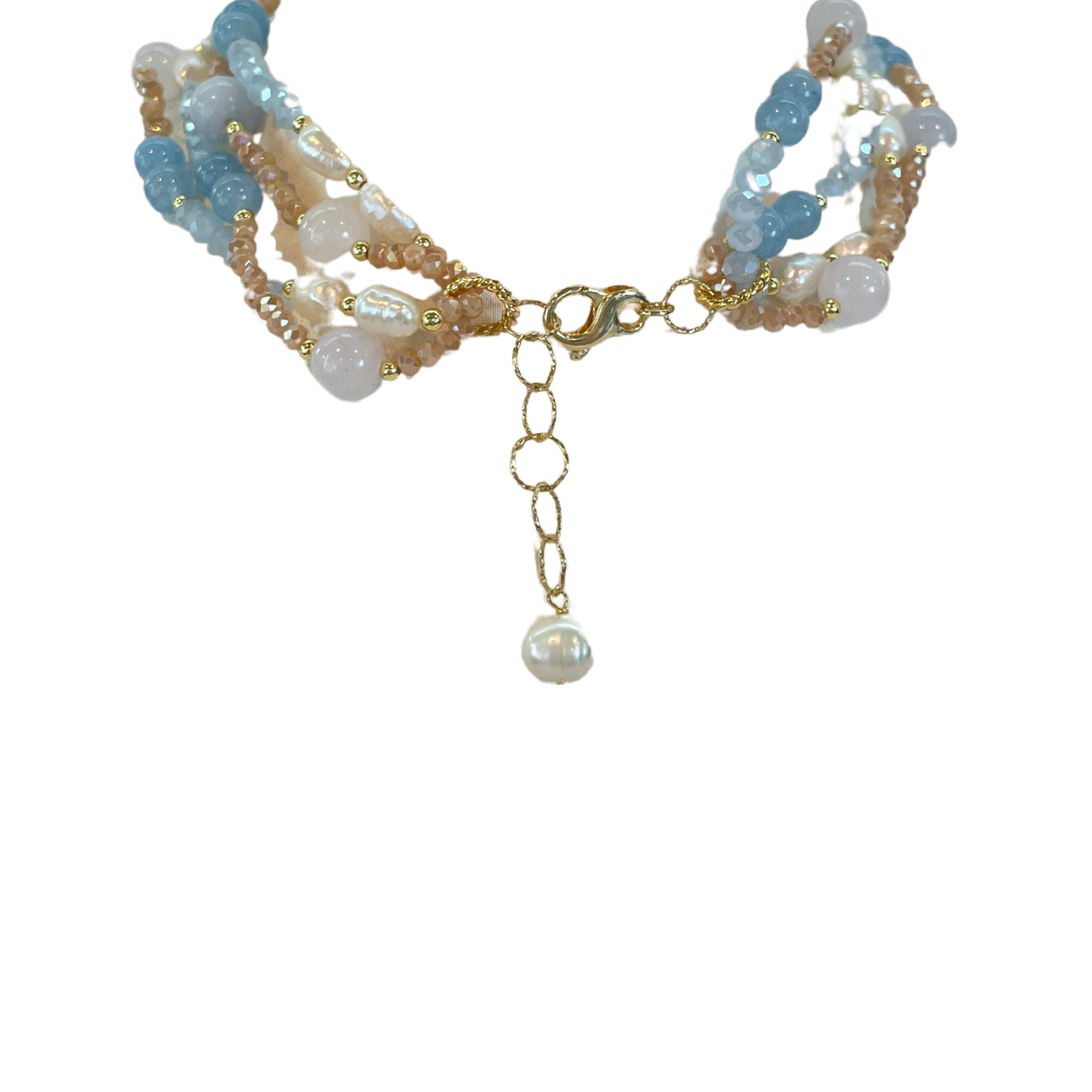 925GG CRIST AGATA PERLE NECKLACE