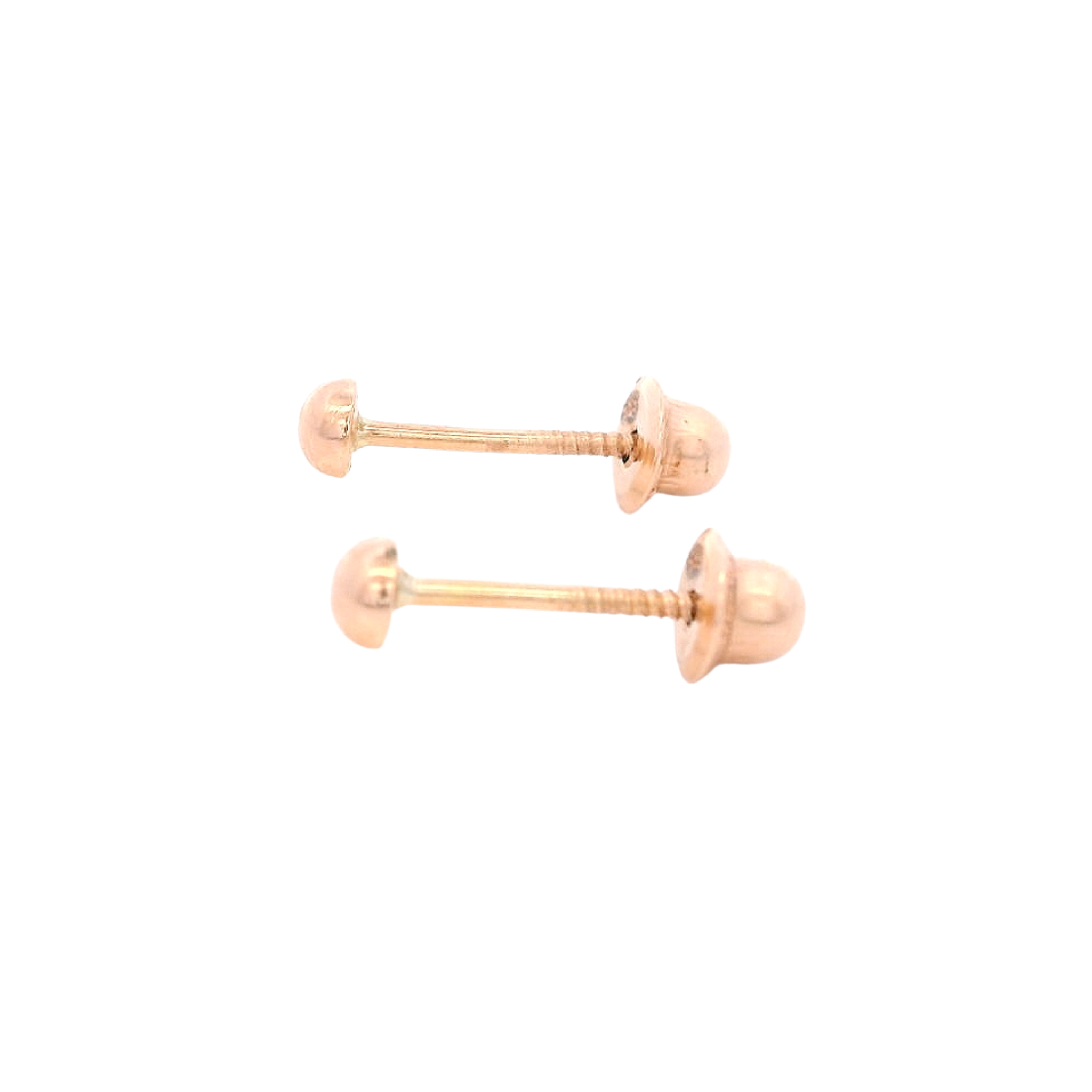 14KR DOME CIRCLE SMOOTH 3MM EARRINGS