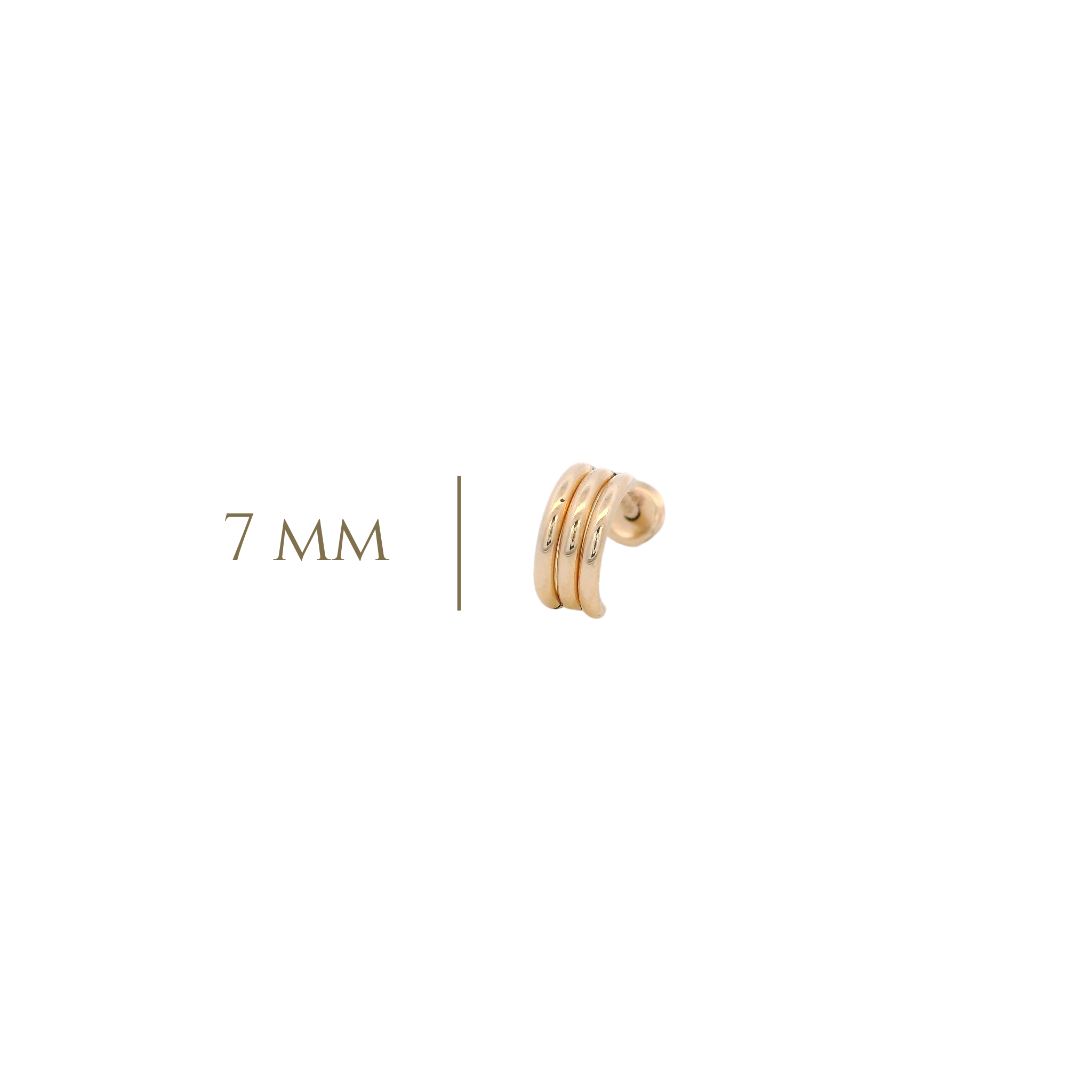 14KY TRIPLE ROW MINI PIERCING