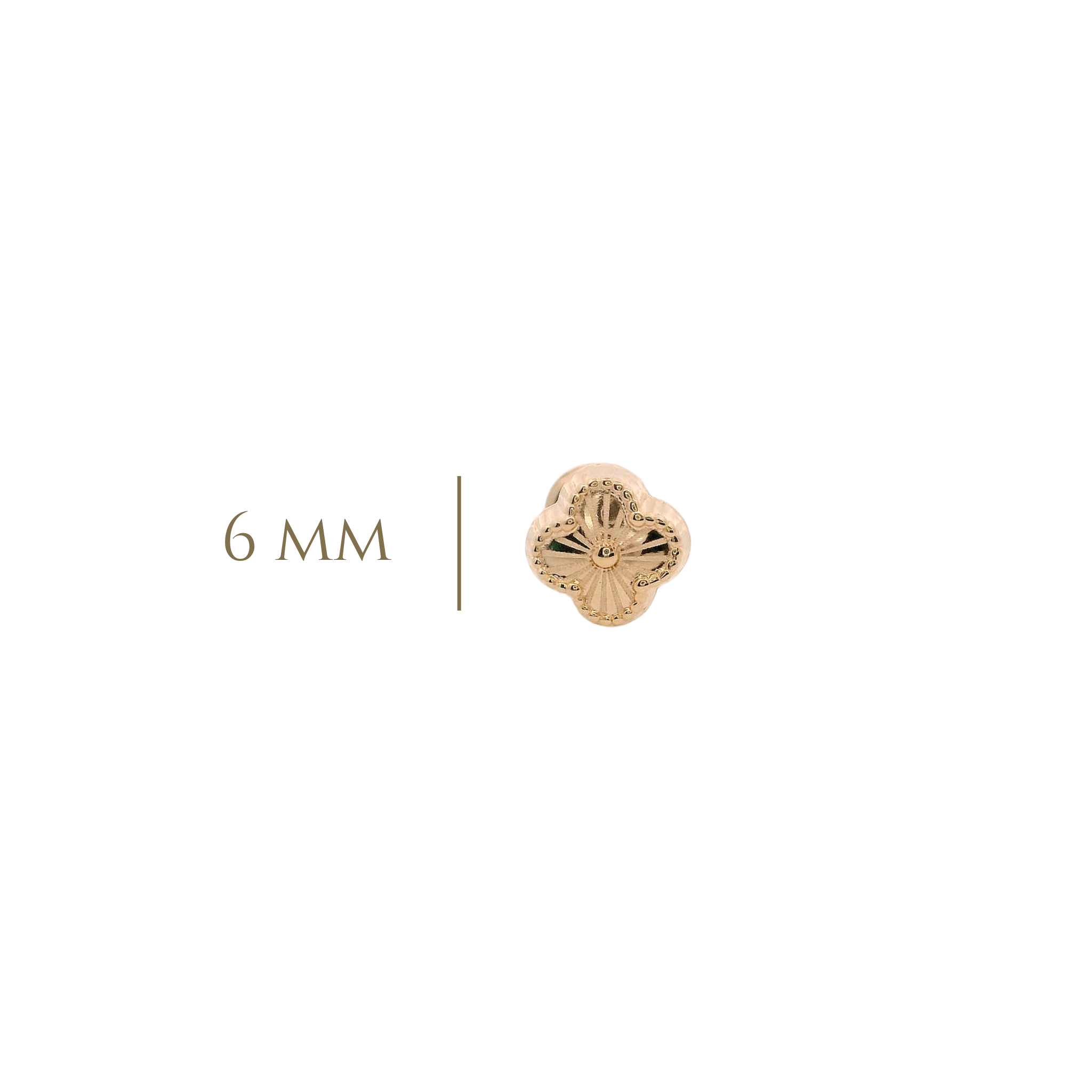 14KY SMALL CLOVER TEXTURE PIERCING
