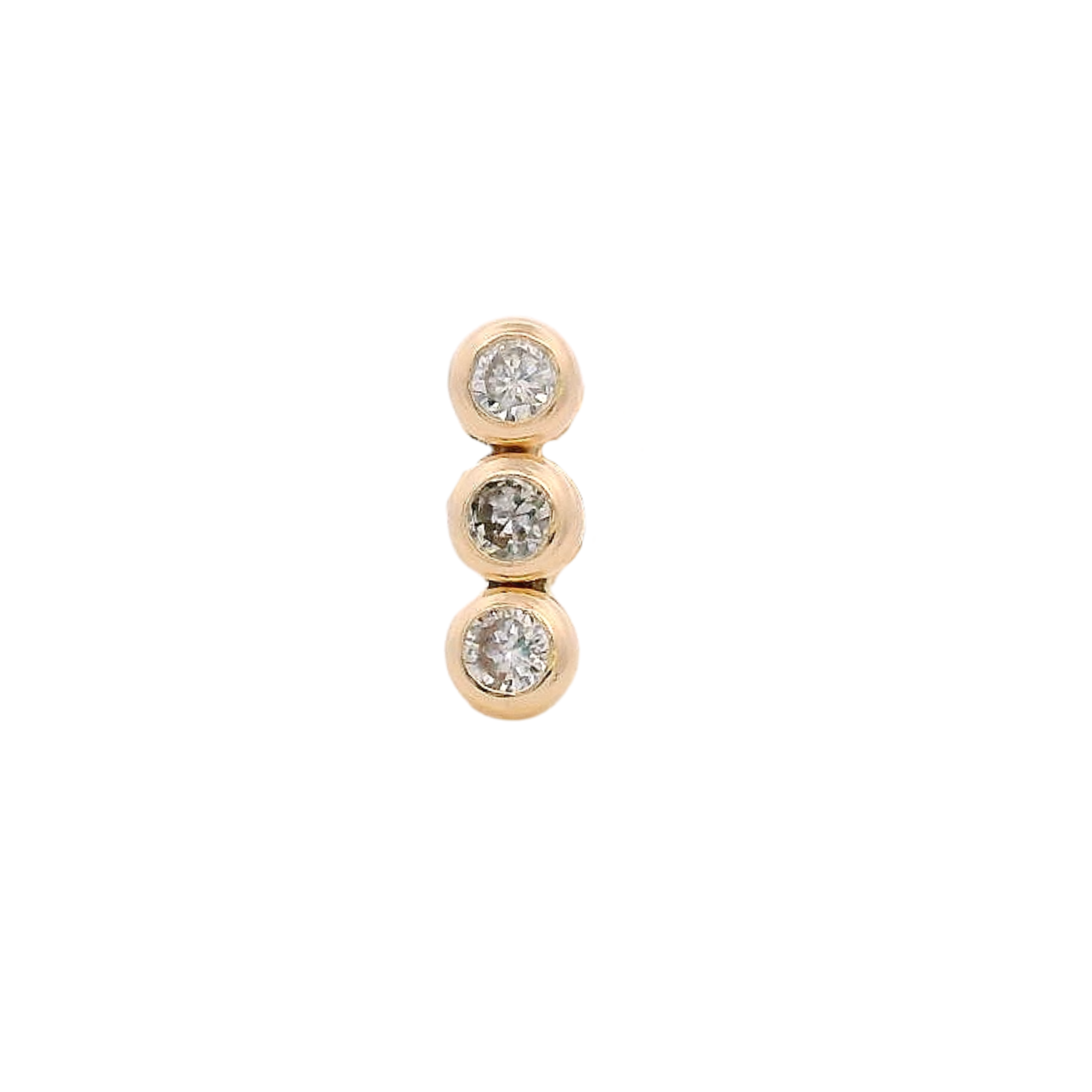 14KY BAR TRIPLE BEZEL PIERCING