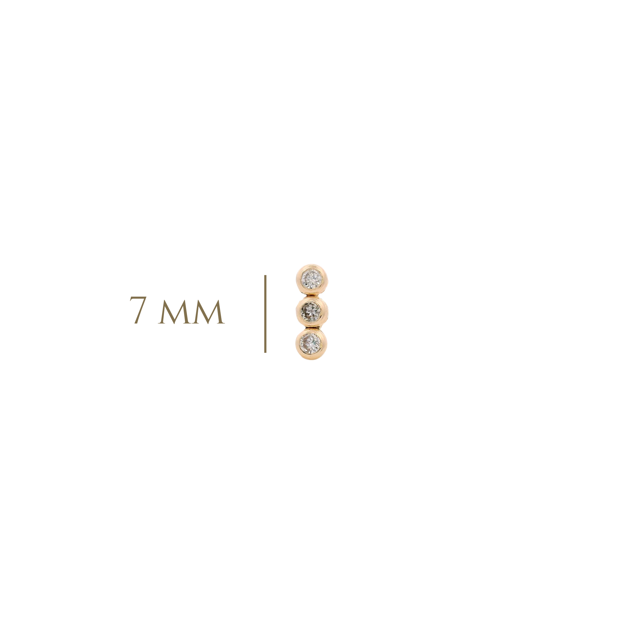 14KY BAR TRIPLE BEZEL PIERCING