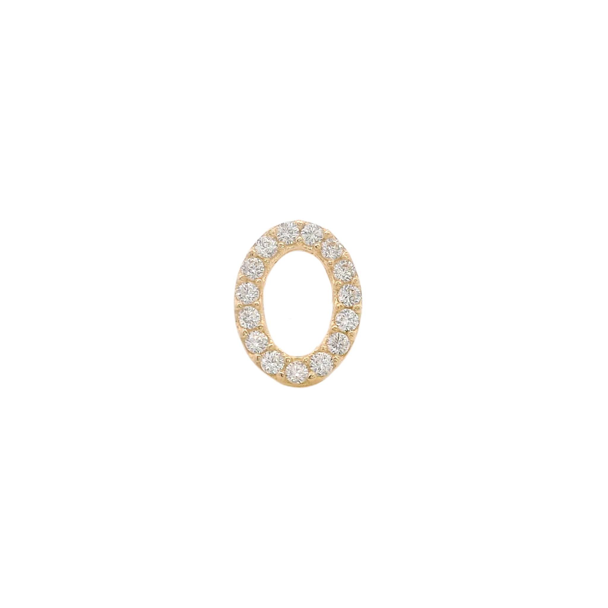 14KY SMALL OVAL PAVE 8MM PIERCING