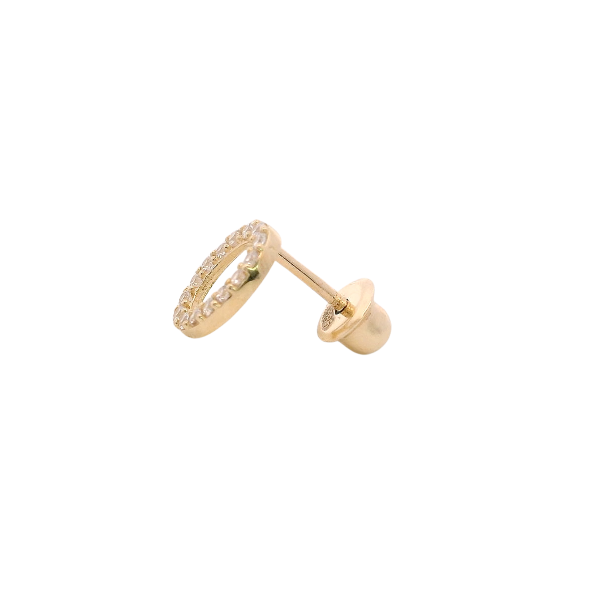 14KY SMALL OVAL PAVE 8MM PIERCING