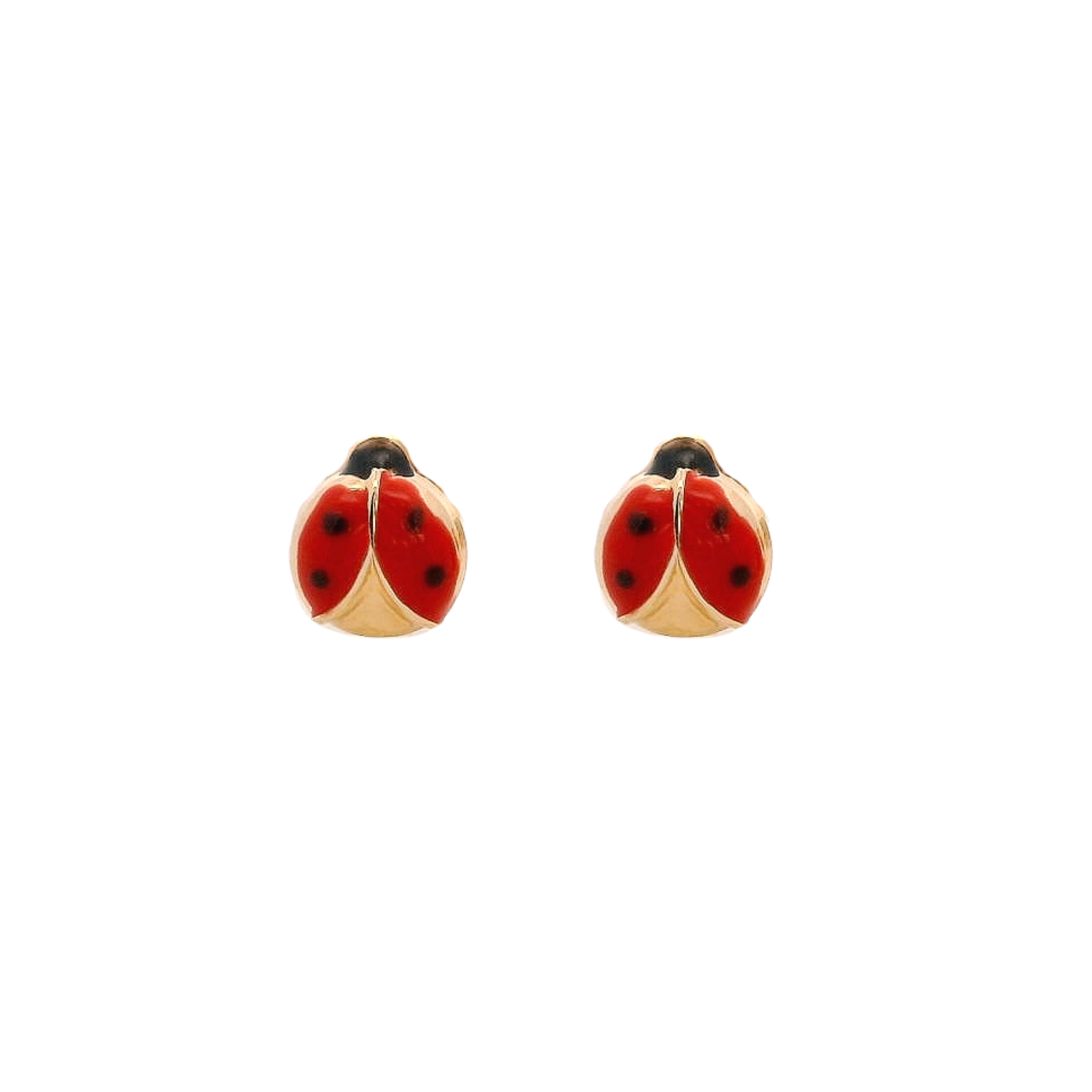 14KY MINI LADYBUG RED EARRINGS