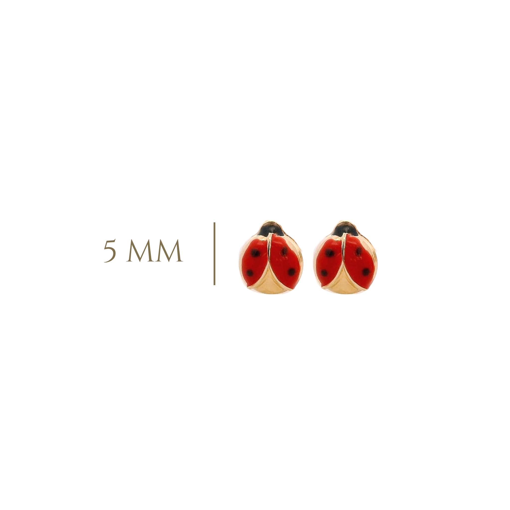 14KY MINI LADYBUG RED EARRINGS