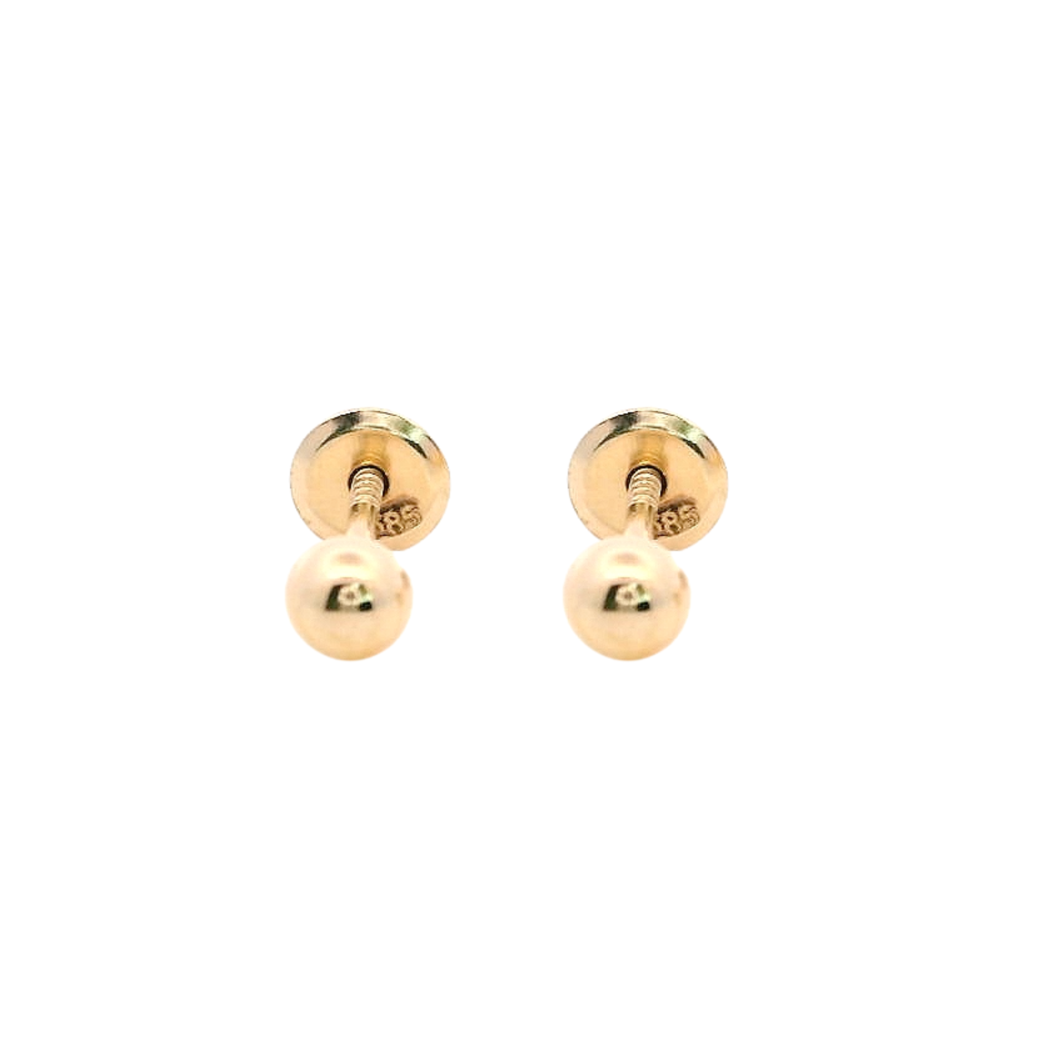 14KY DOME CIRCLE SMOOTH 3MM EARRINGS