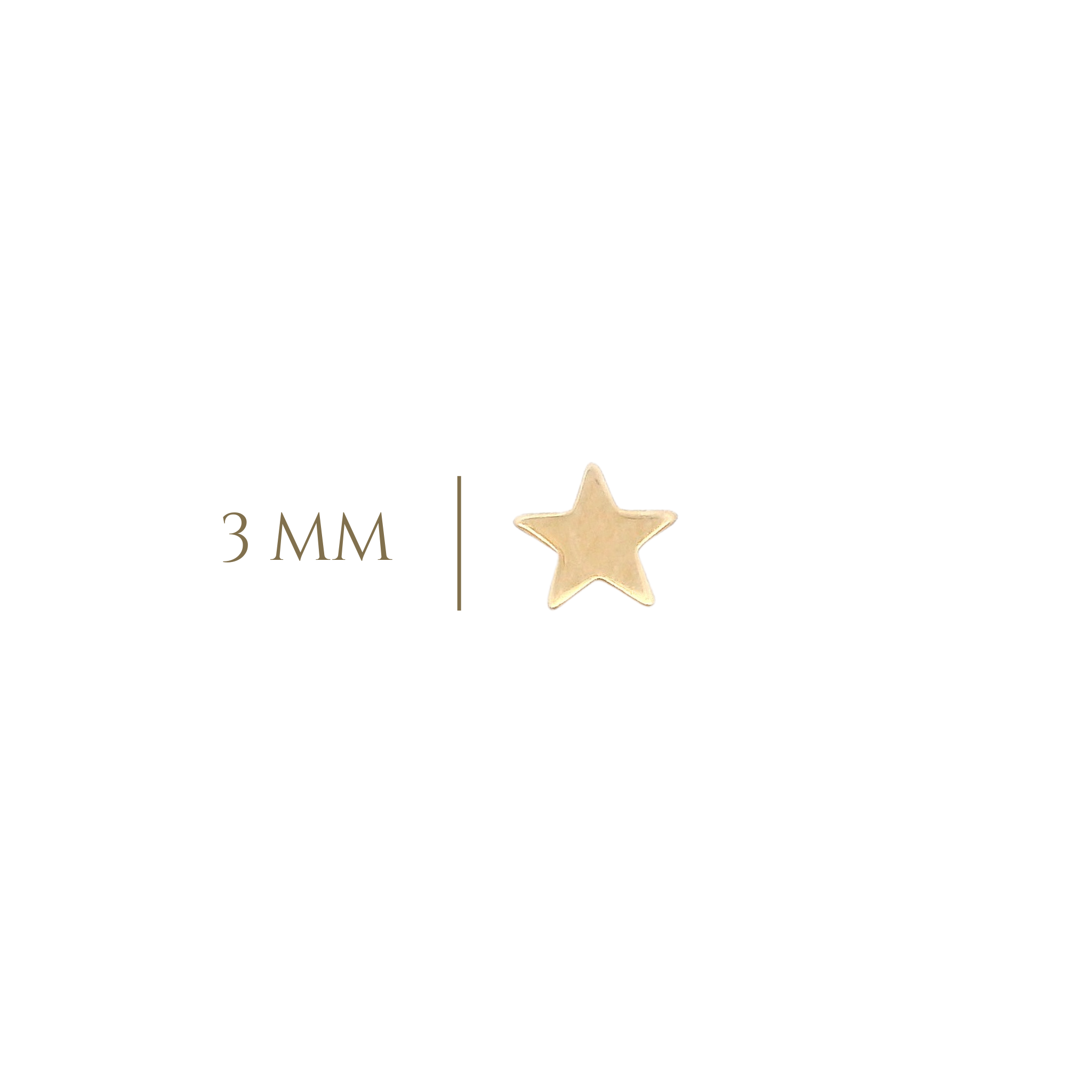 14KY FLATBACK SMALL STAR PIERCING