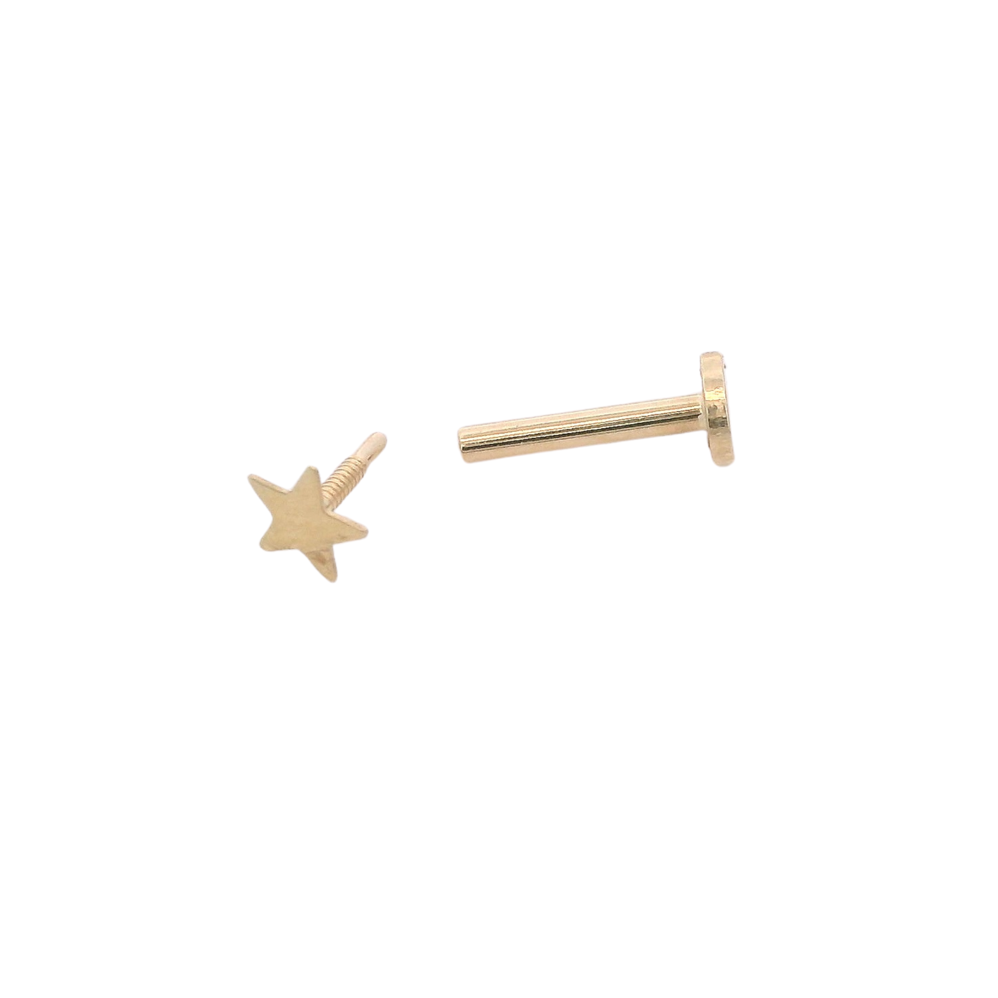 14KY FLATBACK SMALL STAR PIERCING