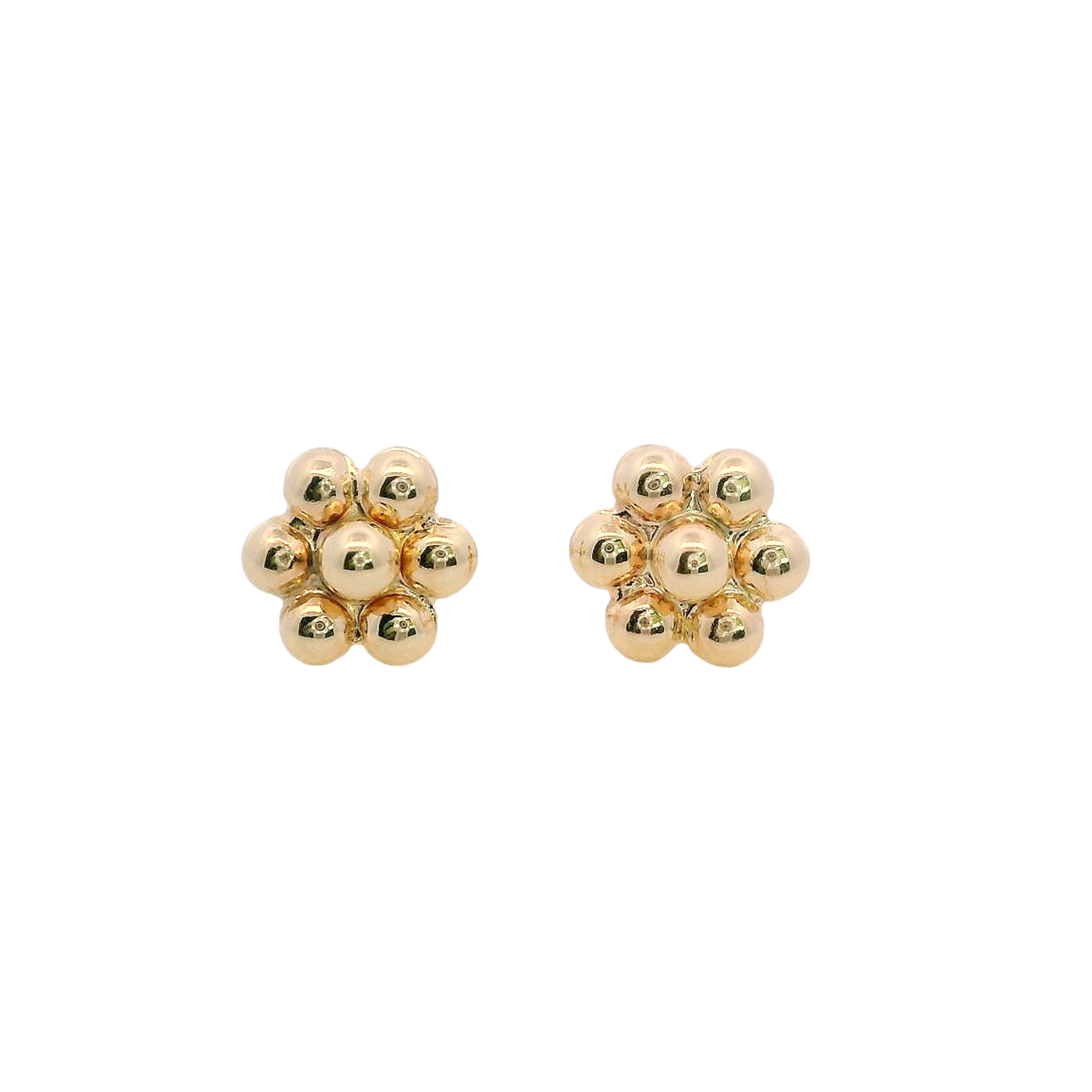 14KY FLOWER SMOOTH 7MM EARRINGS