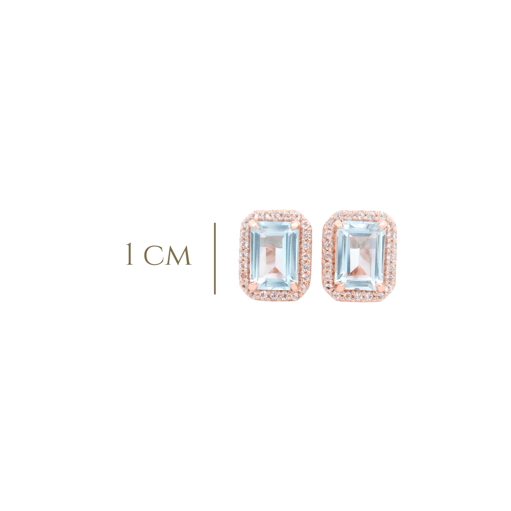 925RG BAQUETTE TOPAZ BLUE SKY AROUND TOPAZ WHITE EARRINGS