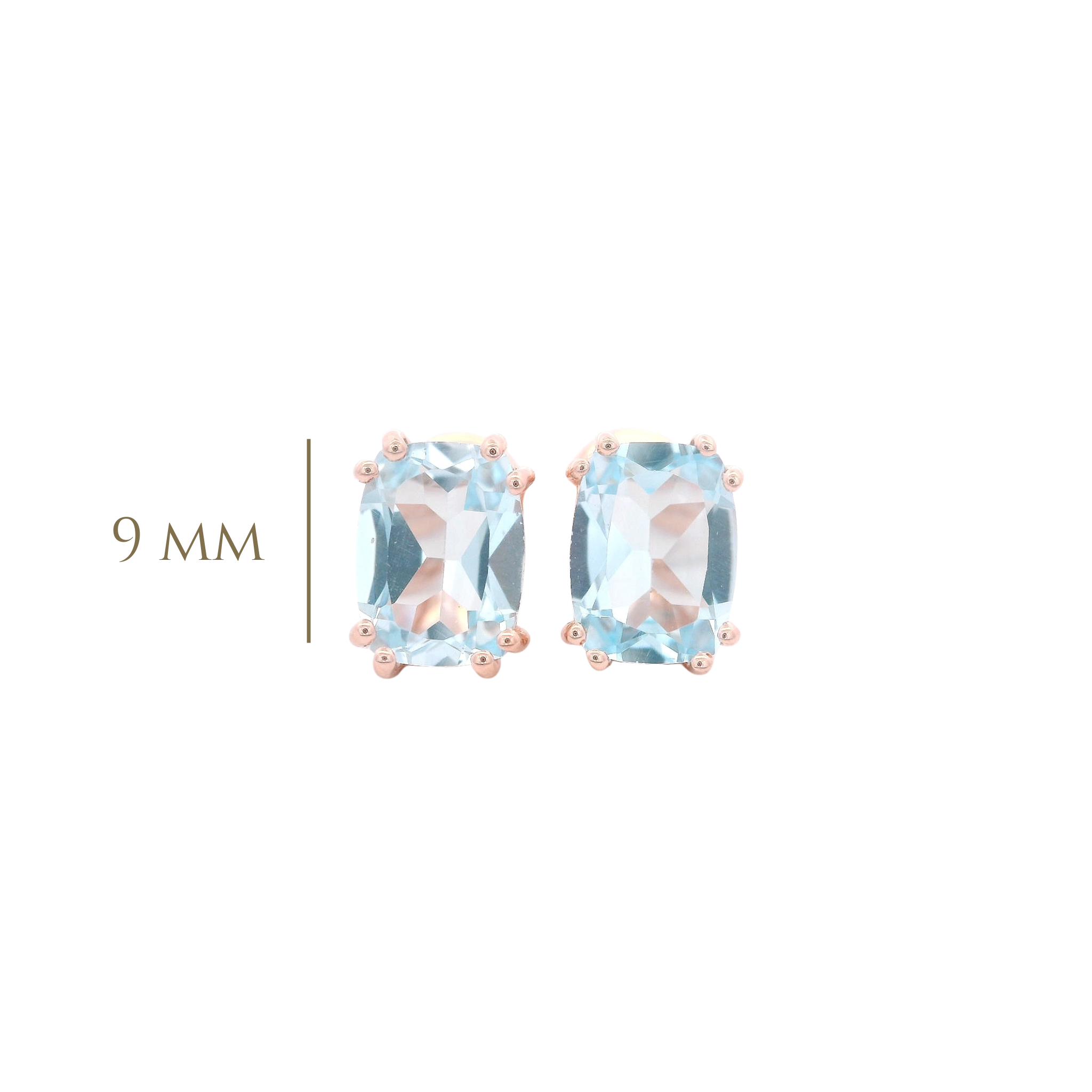 925RG SOLITARY BAGUETTE TOPAZ BLUE SKY 9MM EARRINGS