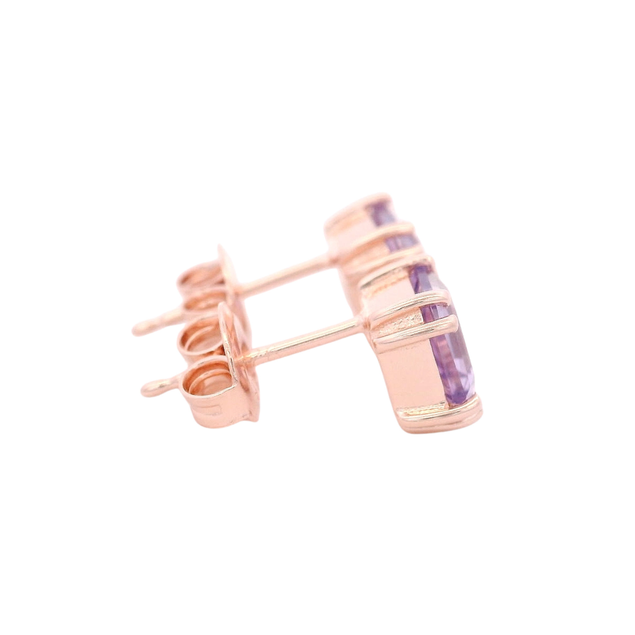 925RG SOLITARY CUSHION AMETHYST 7MM EARRINGS
