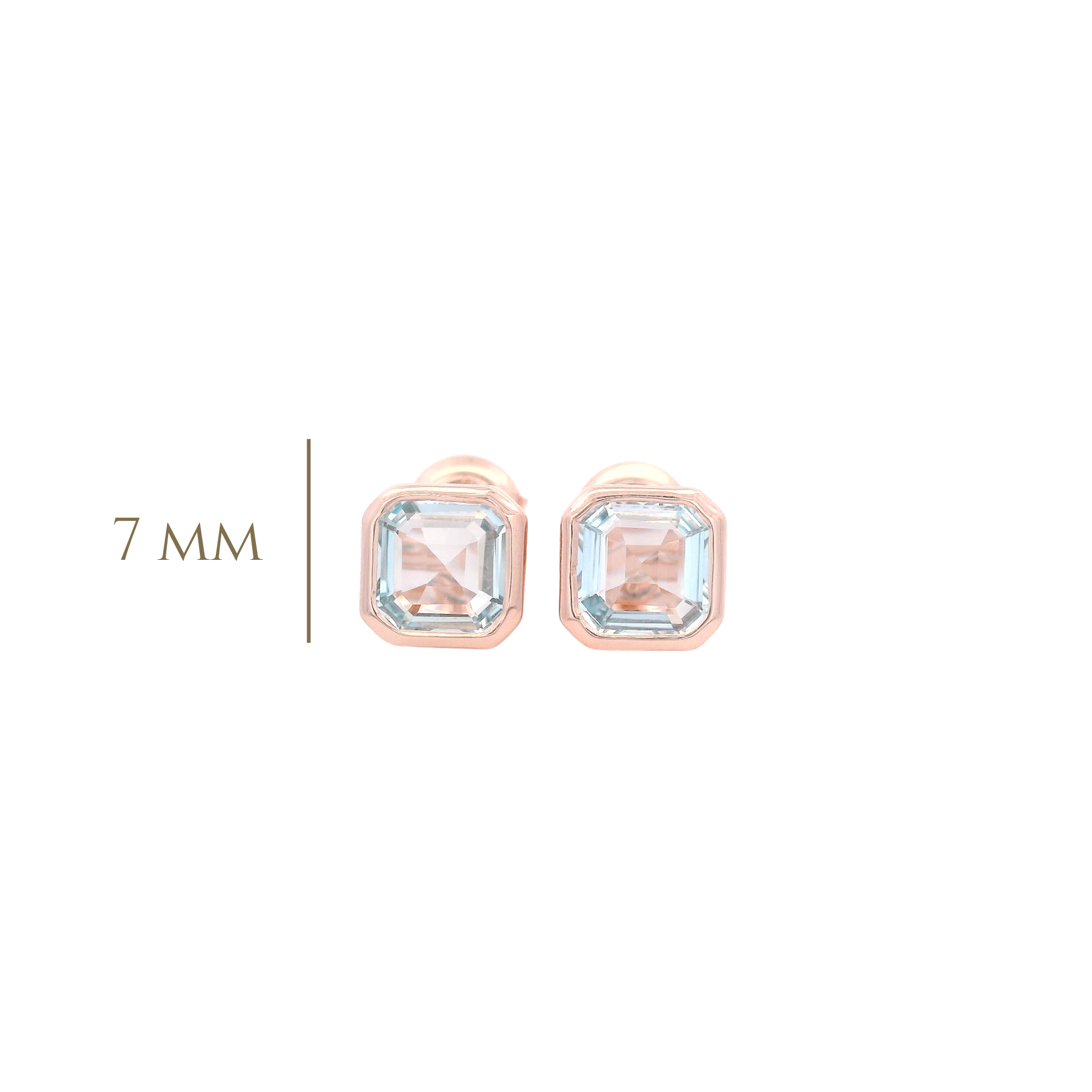 925RG CUSHION BEZEL TOPAZ BLUE SKY EARRINGS