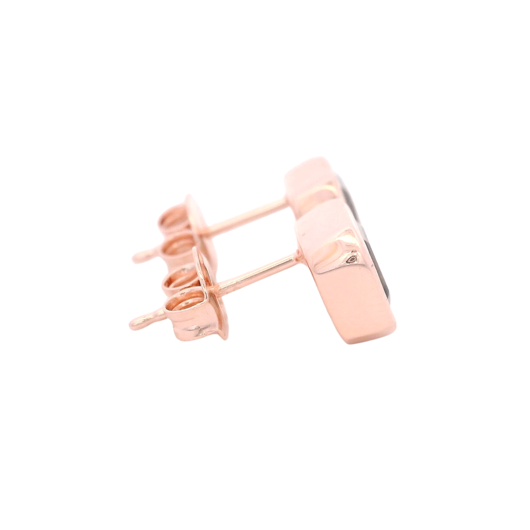 925RG CUSHION BEZEL SMOKY QUARTZ EARRINGS