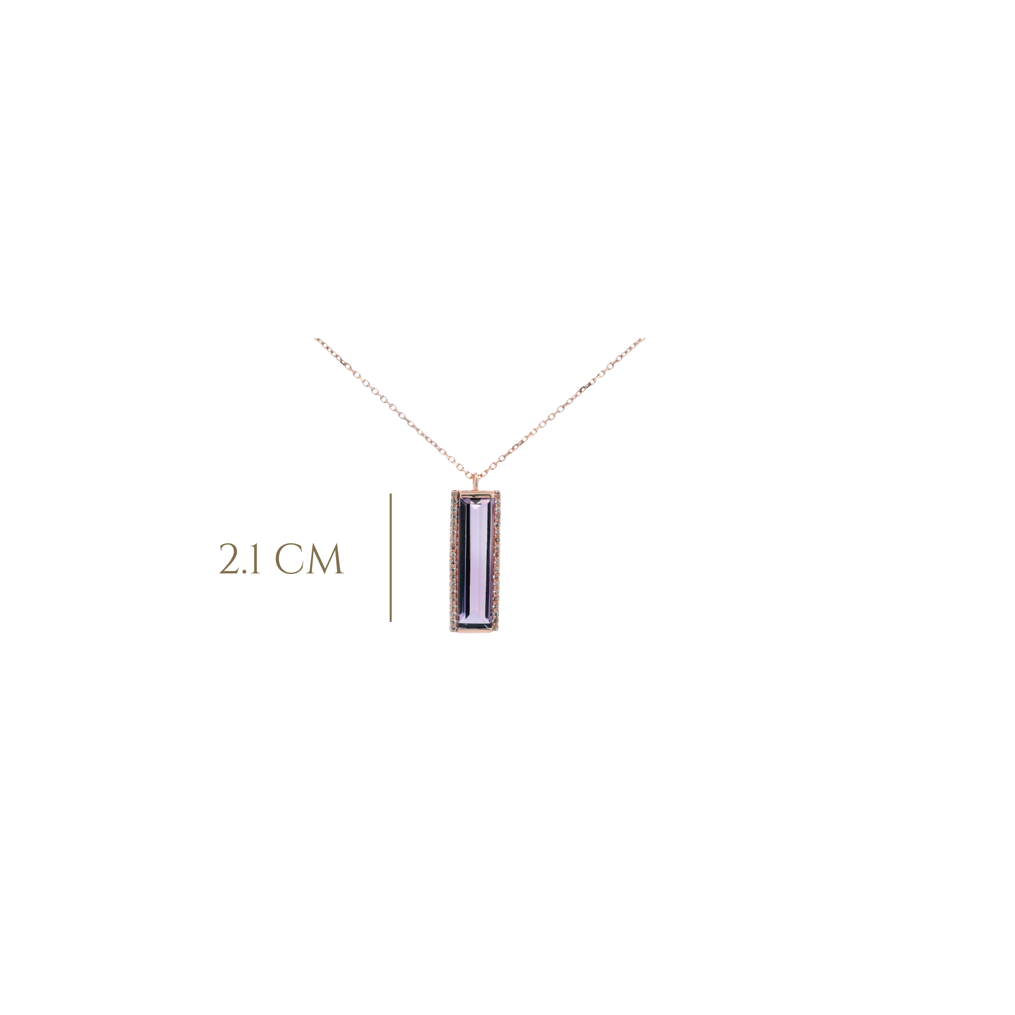 925RG SOLITARY BAGUETTE AMETHYST WITH TOPAZ WHITE NECKLACE