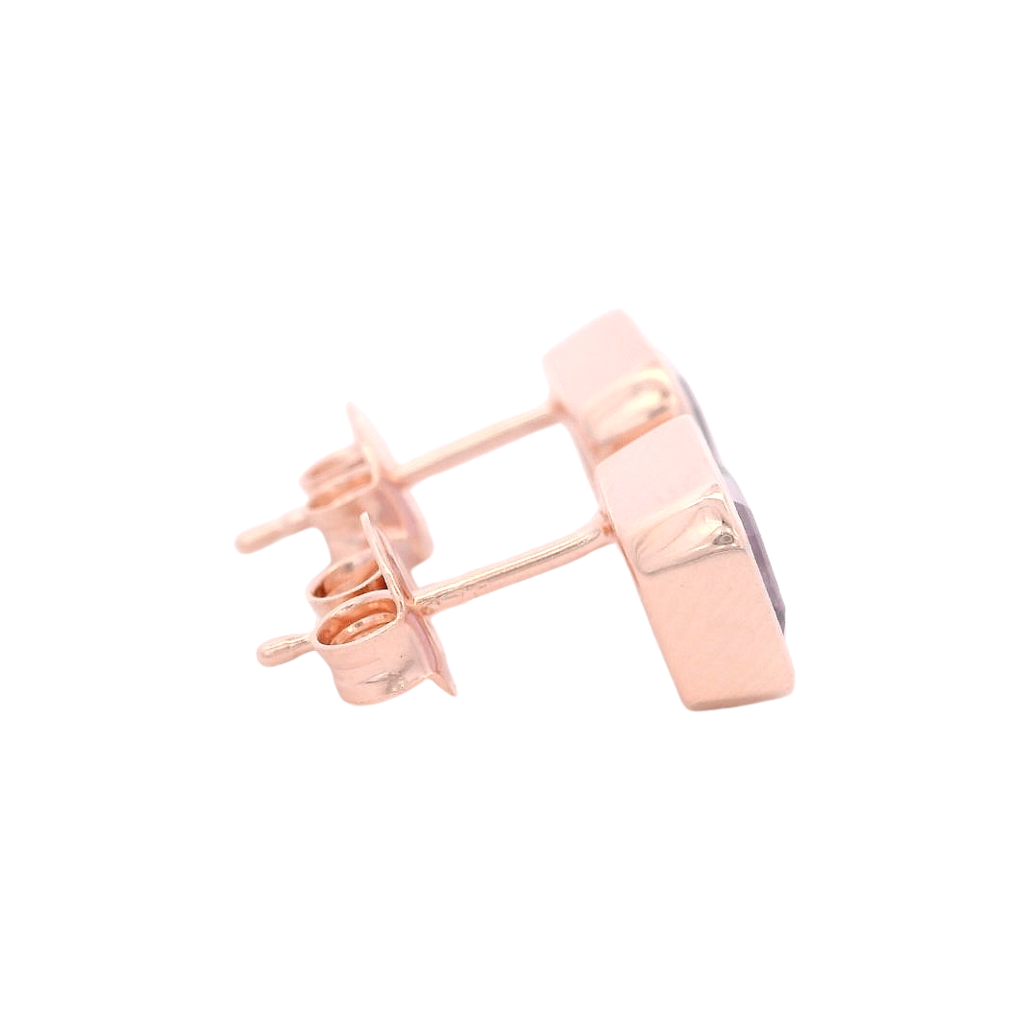 925RG CUSHION BEZEL AMETHYST EARRINGS