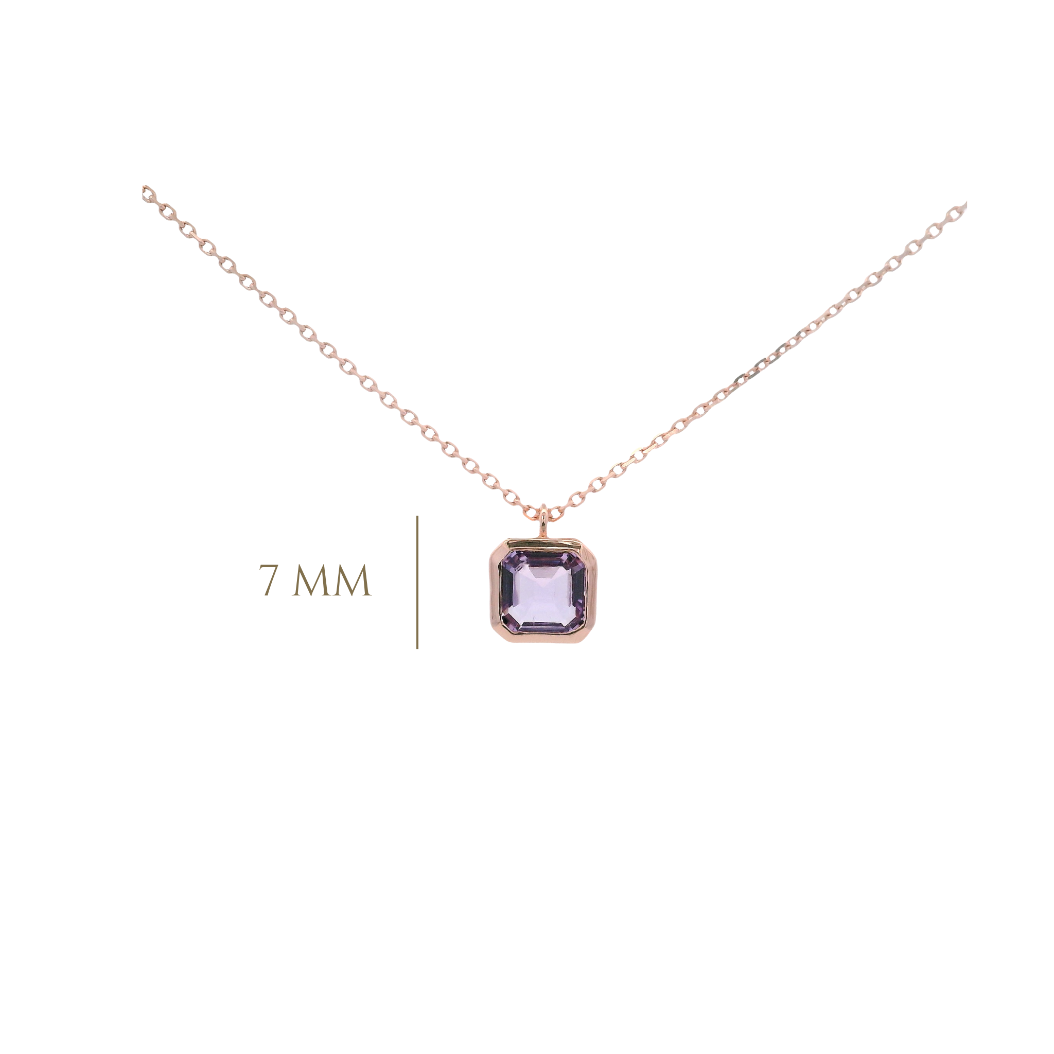 925RG CUSHION BEZEL AMETHYST NECKLACE