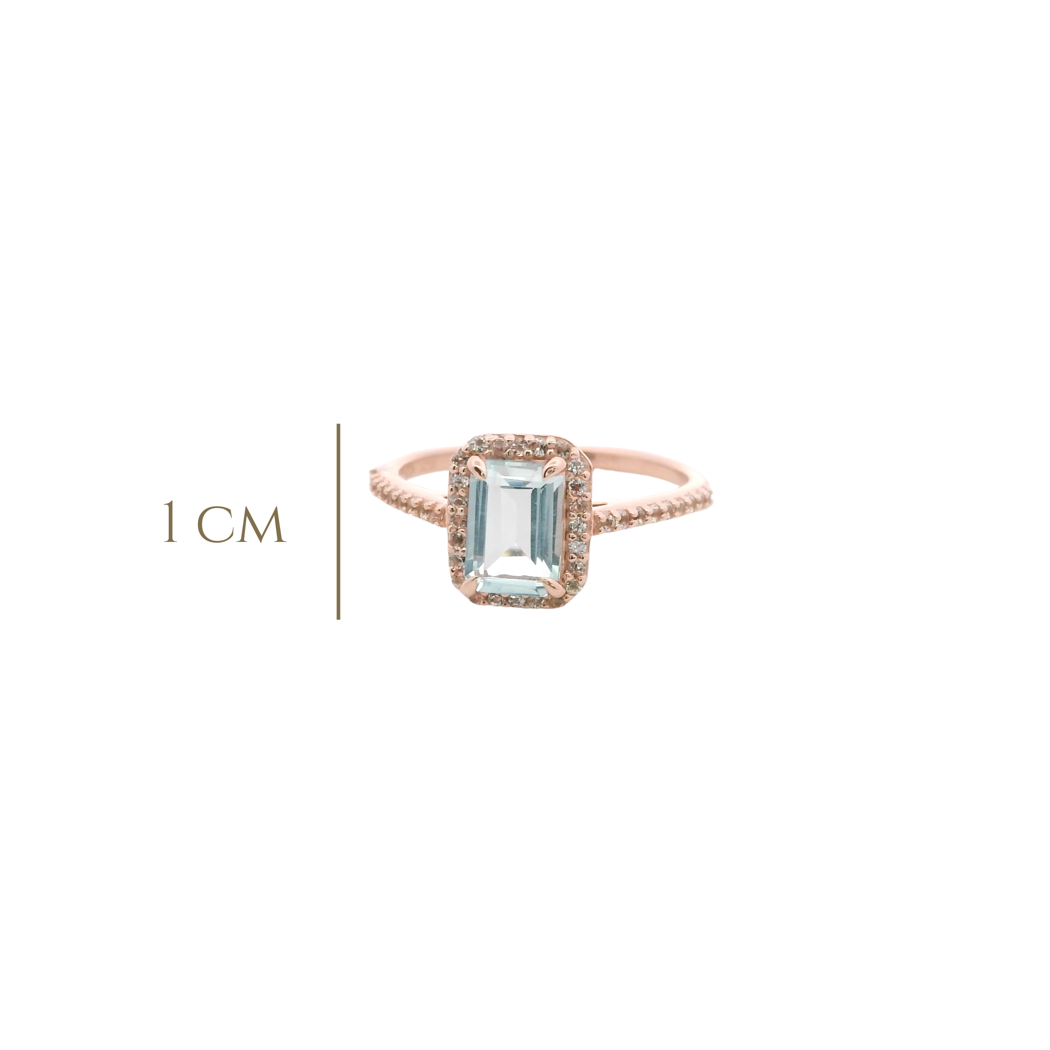 925RG BAQUETTE TOPAZ BLUE SKY AROUND TOPAZ WHITE RING T6.5