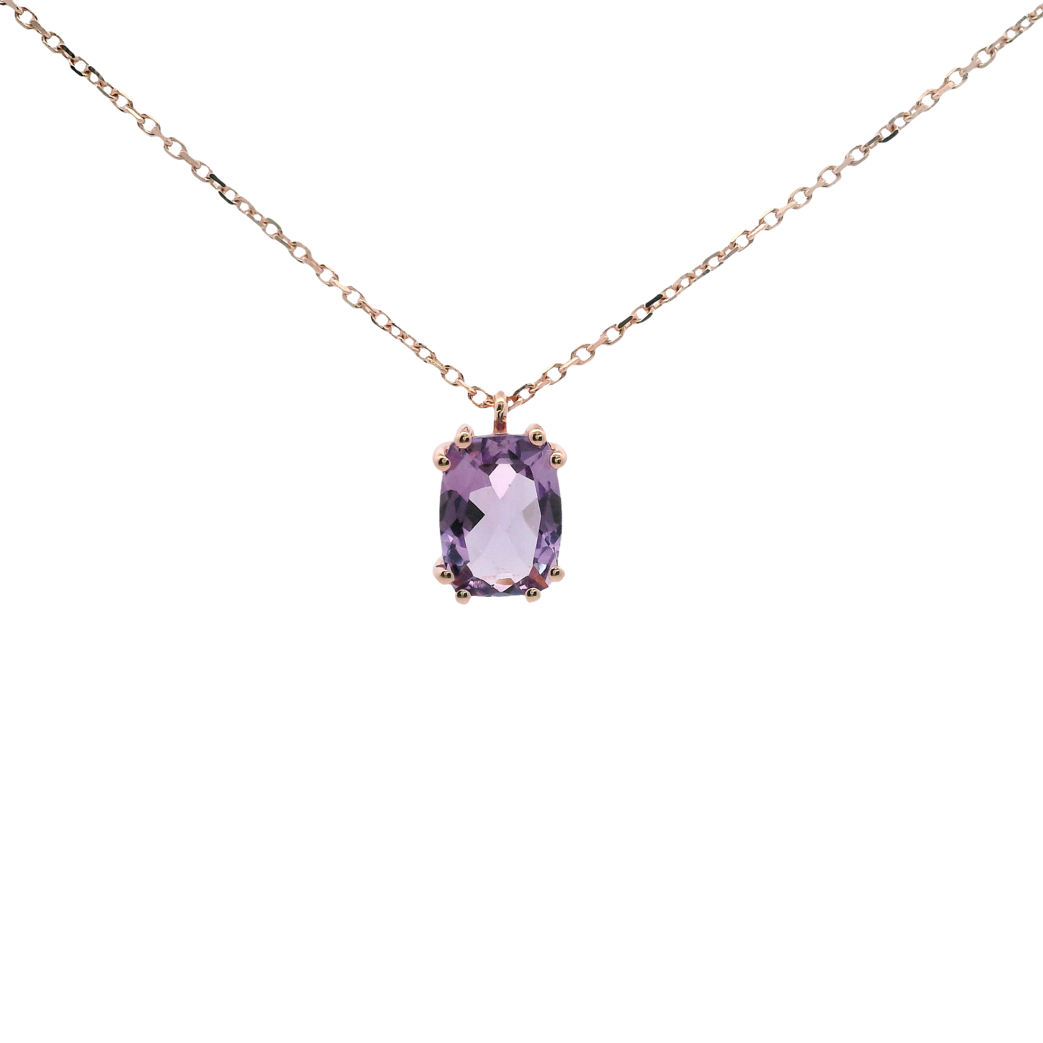 925RG SOLITARY BAGUETTE AMETHYST 9MM NECKLACE