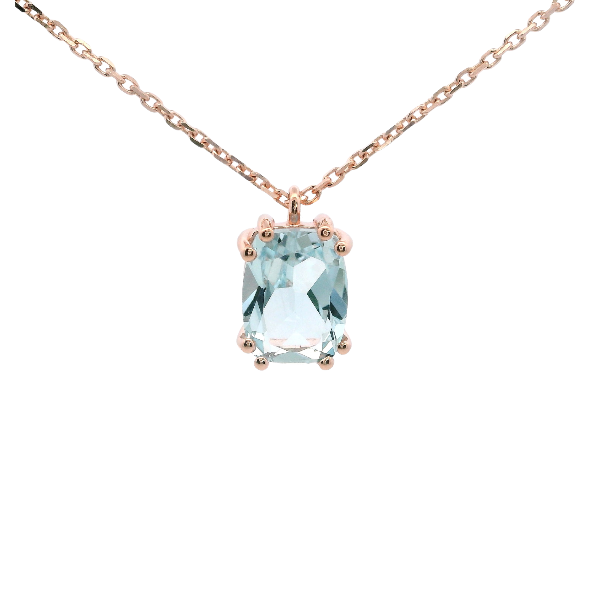 925RG SOLITARY BAGUETTE TOPAZ BLUE SKY 9MM NECKLACE