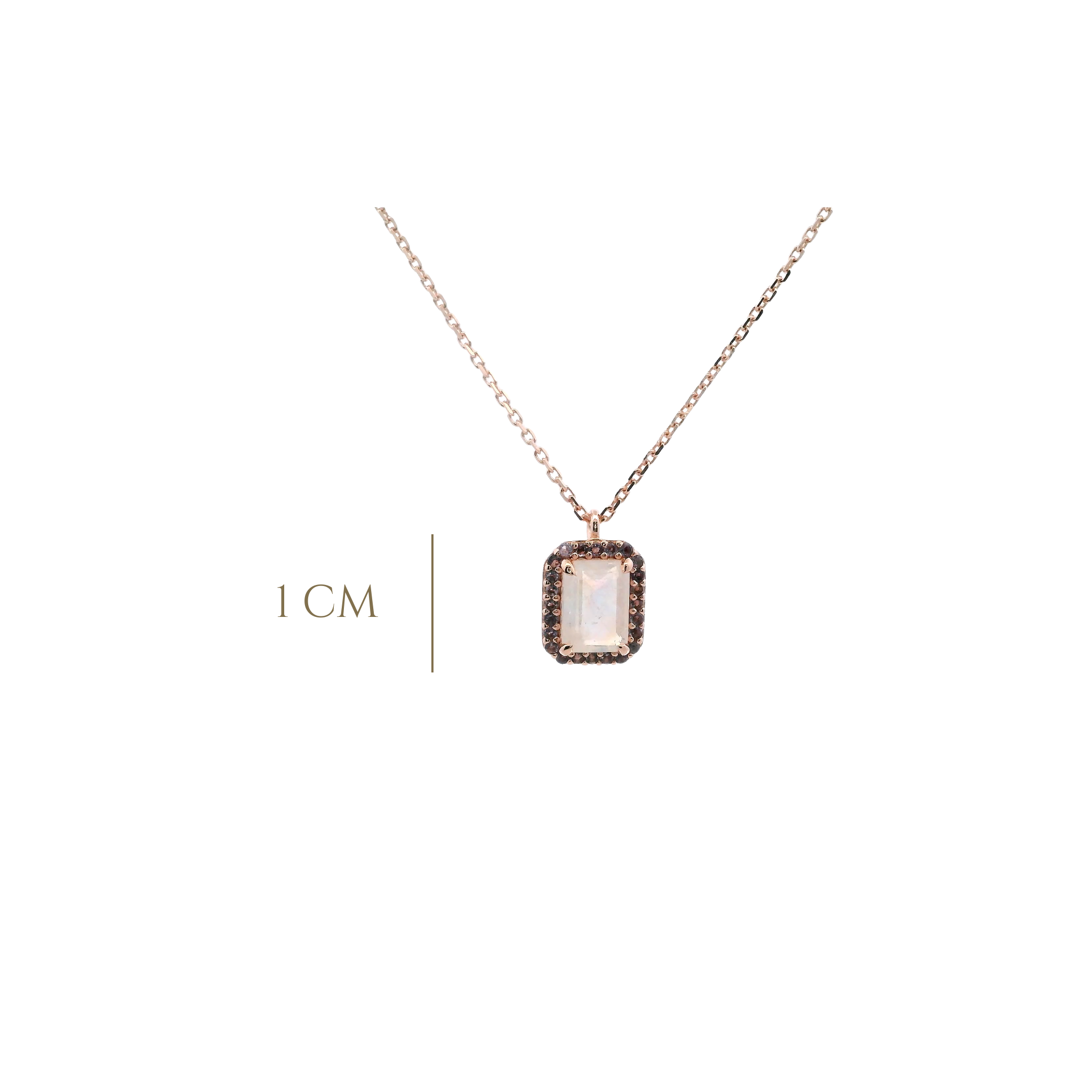 925RG BAQUETTE MOONSTONE AROUND IOLITE NECKLACE