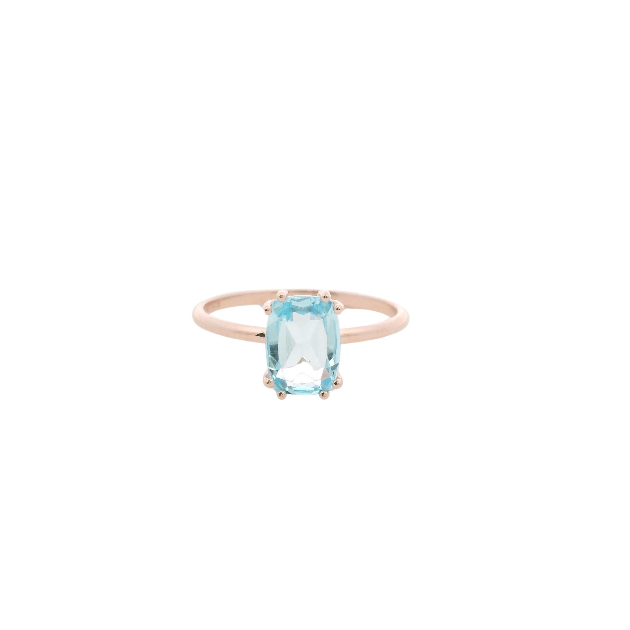 925RG SOLITARY BAGUETTE TOPAZ BLUE SKY 9MM RING T6.5