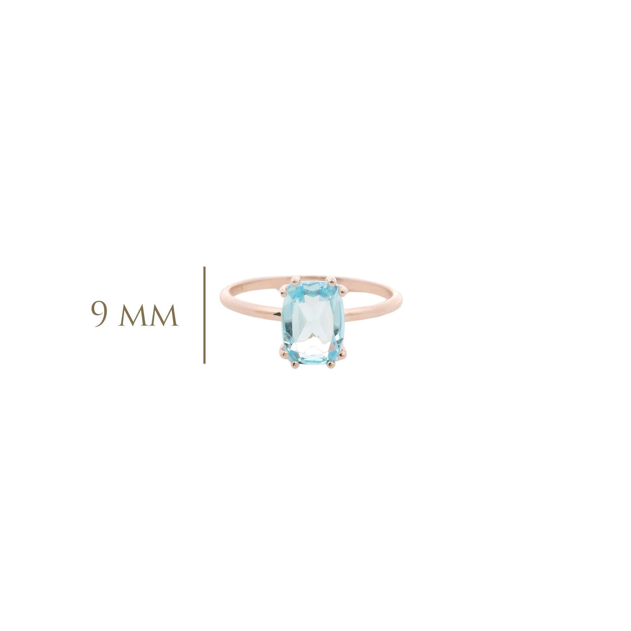 925RG SOLITARY BAGUETTE TOPAZ BLUE SKY 9MM RING T6.5